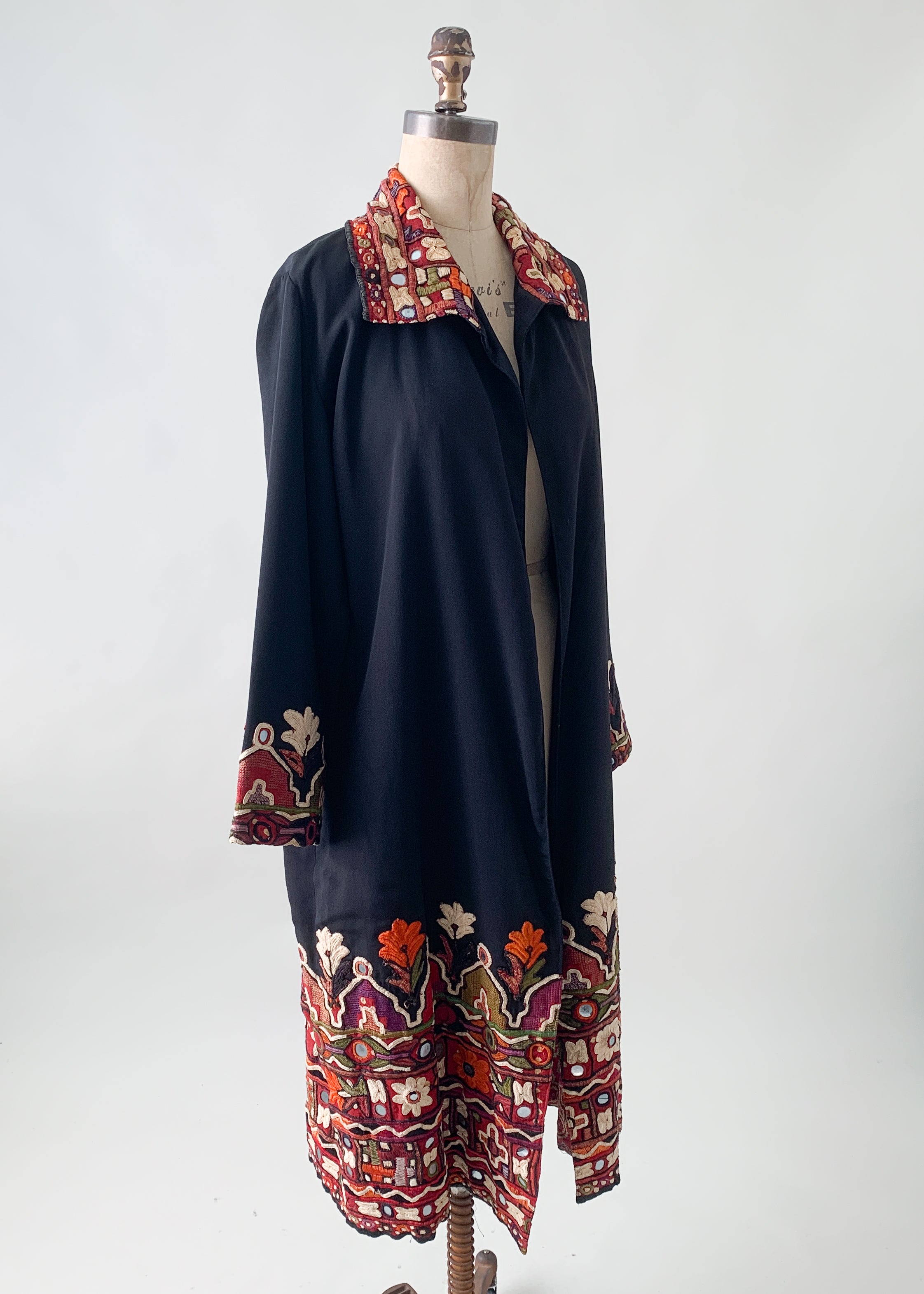 Vintage 1920s Silk Kutch Embroidered Coat