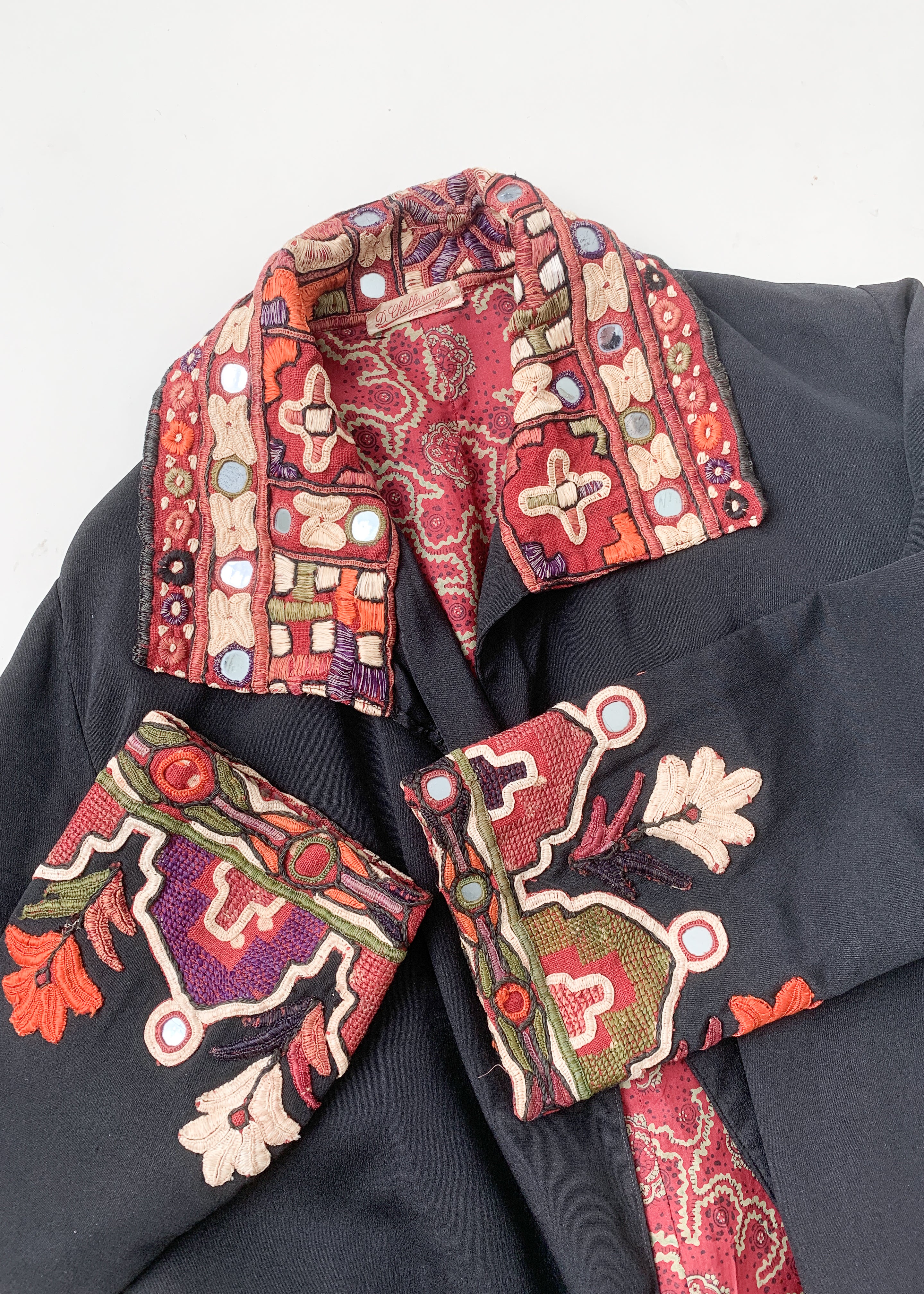 Vintage 1920s Silk Kutch Embroidered Coat