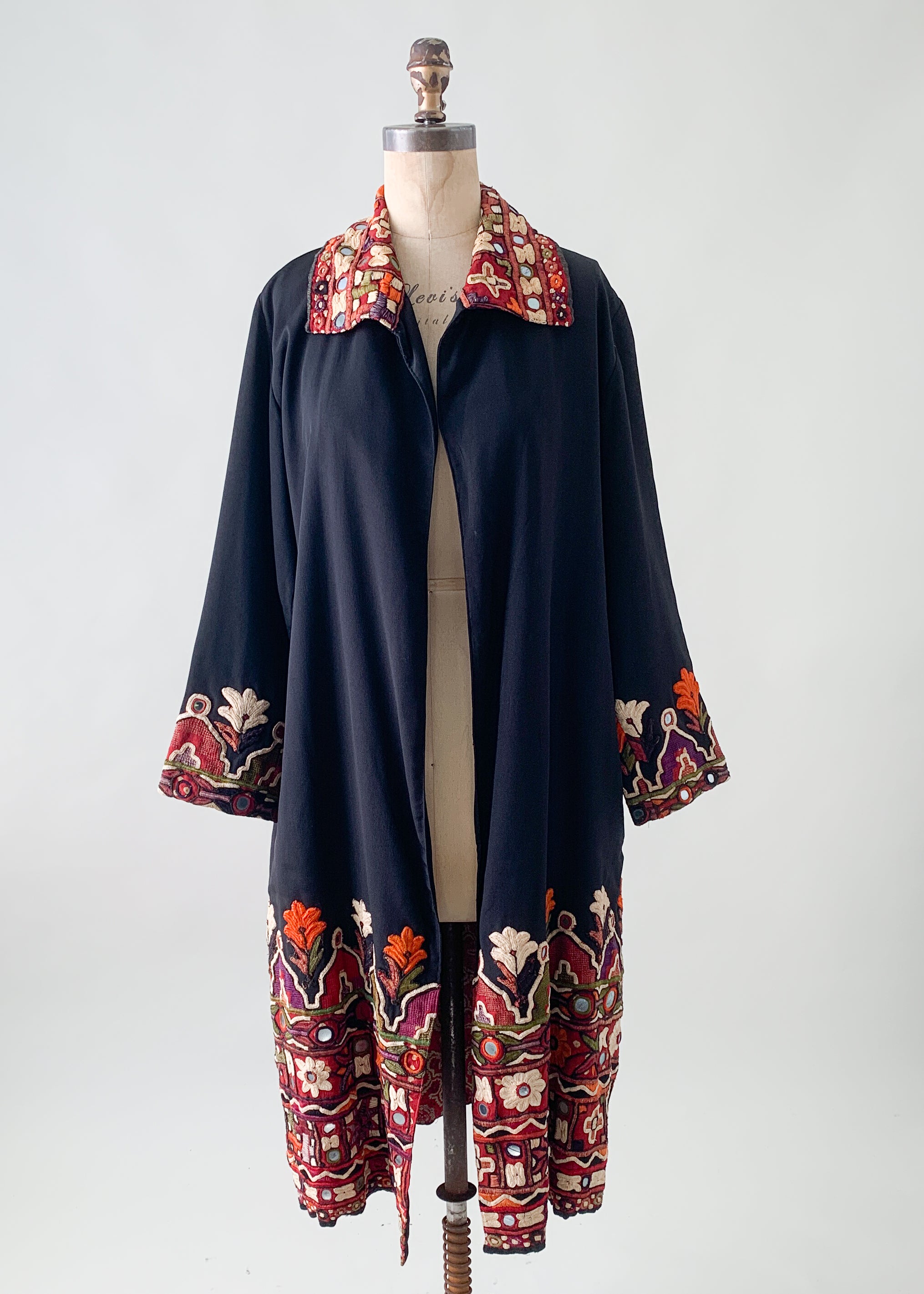 Vintage 1920s Silk Kutch Embroidered Coat