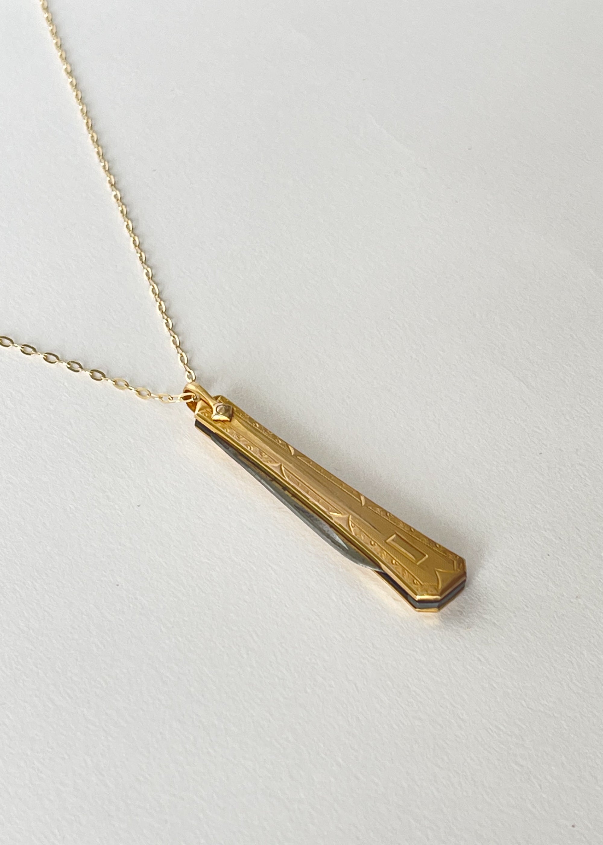 Vintage 1930s Gold PocketKnife Necklace