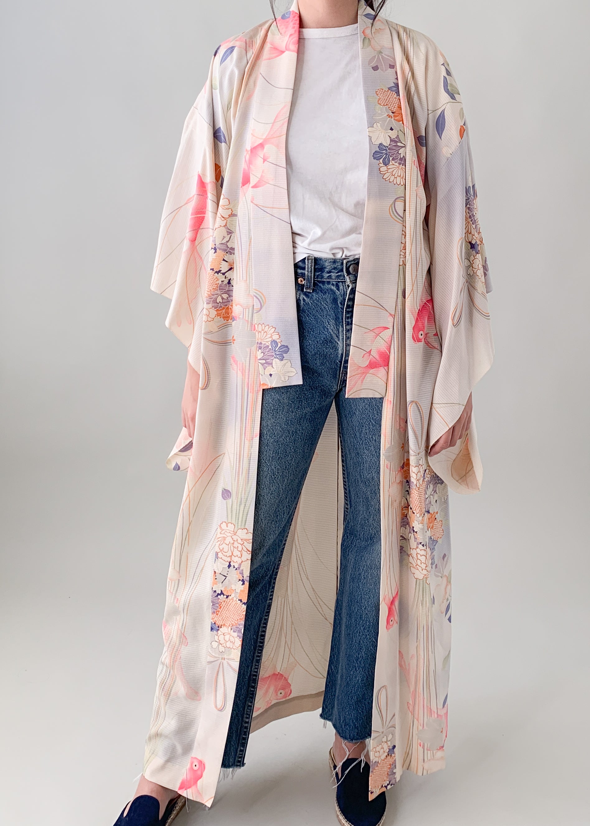 Vintage 1930s Silk Kimono with Koi