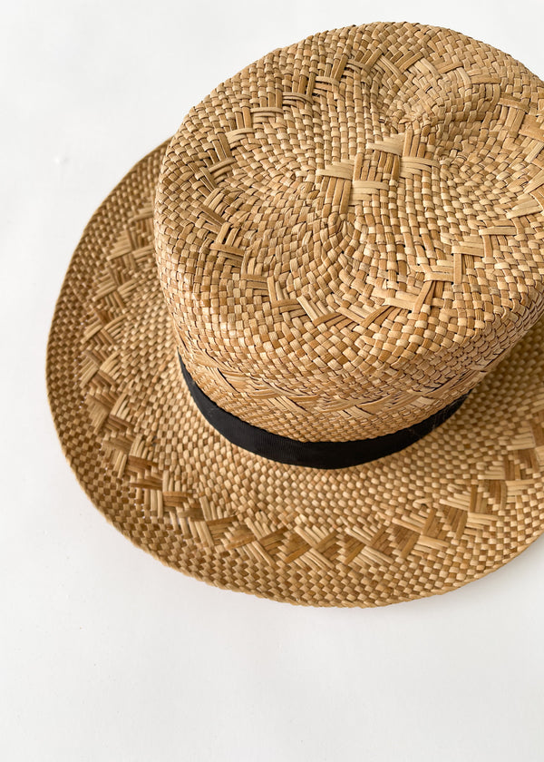 Vintage 1930s Stetson Straw Boater Hat - Raleigh Vintage