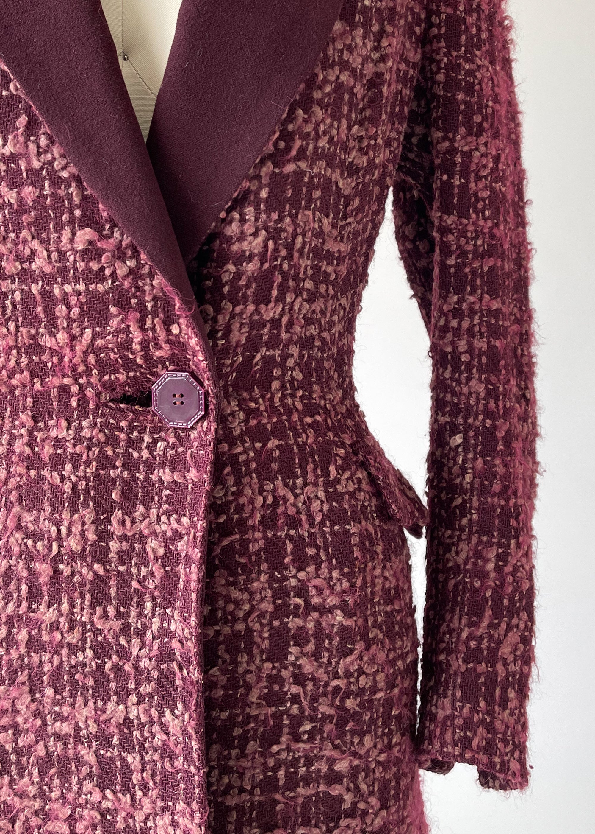 Vintage Late 1930s Boucle Winter Coat