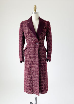 Vintage Late 1930s Boucle Winter Coat