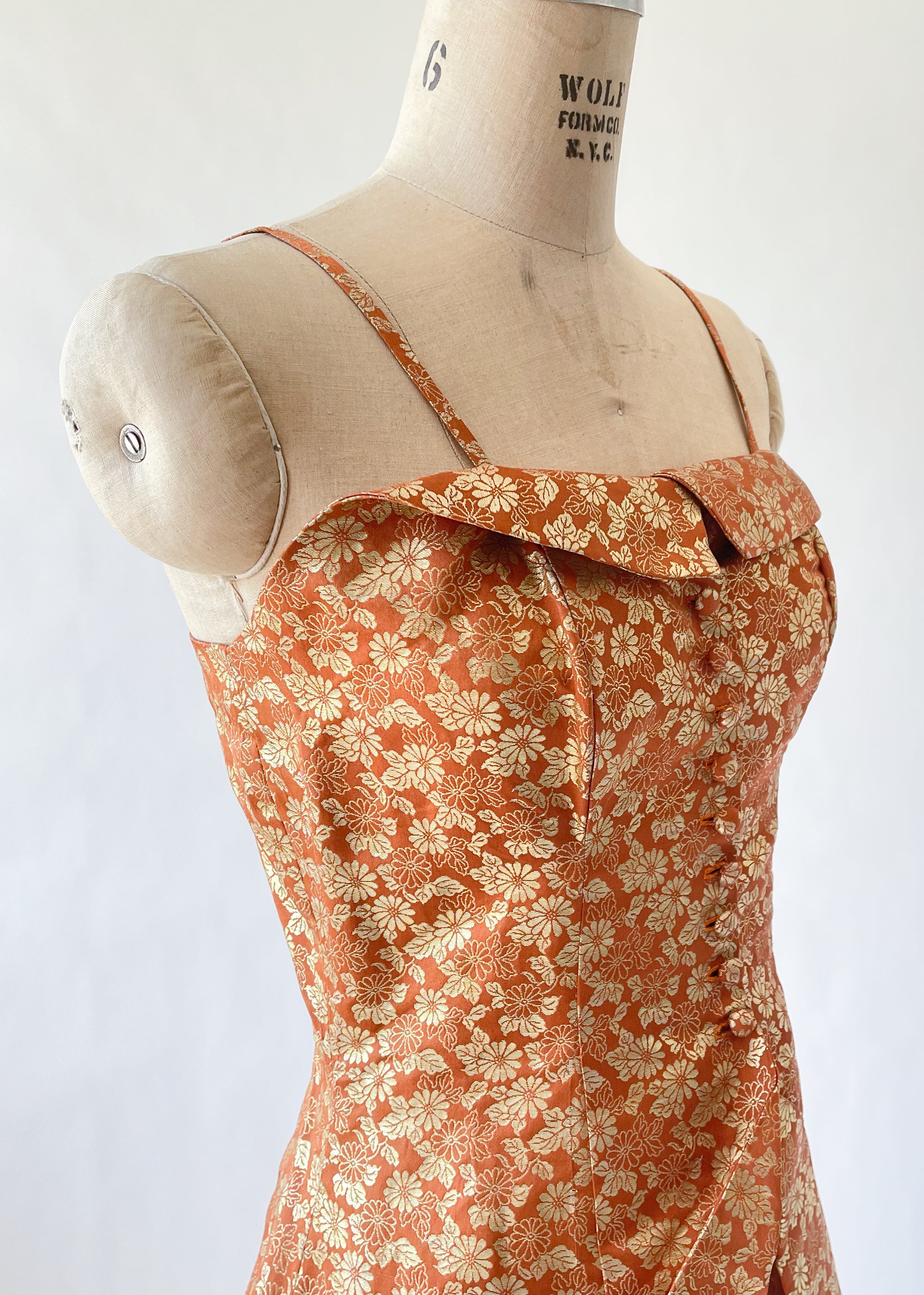Vintage 1940s Brocade Pant Suit