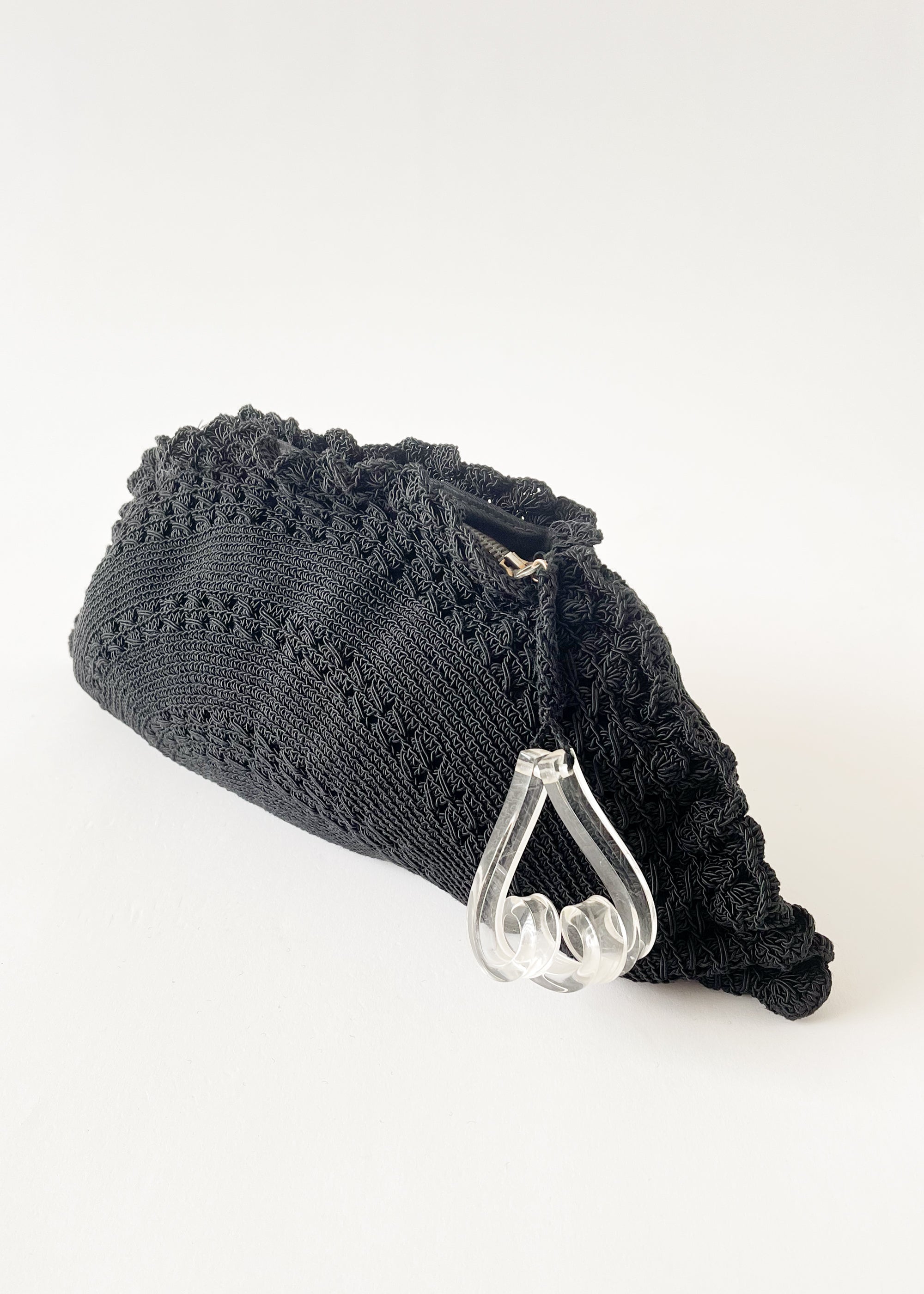 Vintage 1940s Fan Shape Crochet Purse