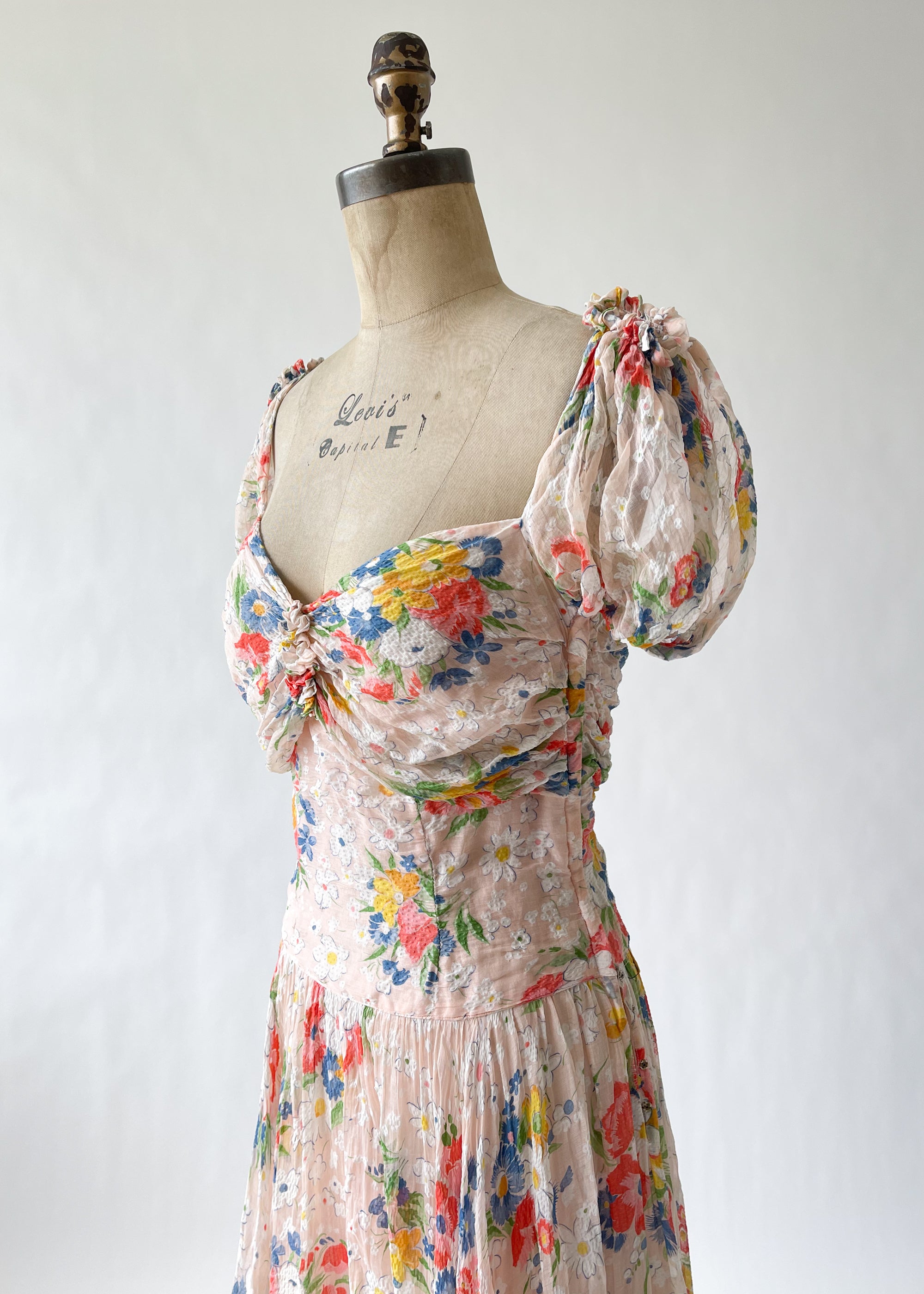 Vintage 1940s Floral Maxi Dress