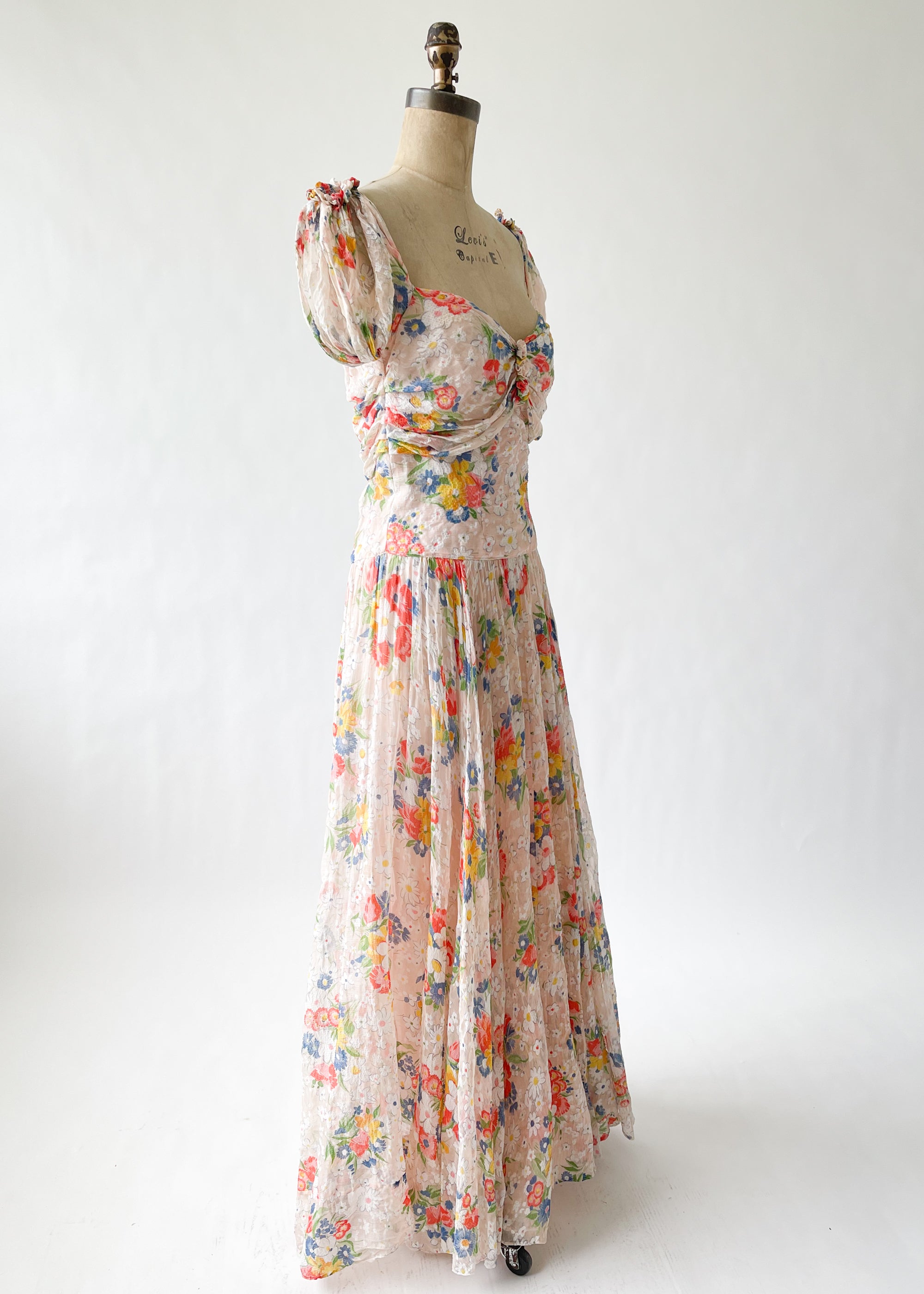 Vintage 1940s Floral Maxi Dress