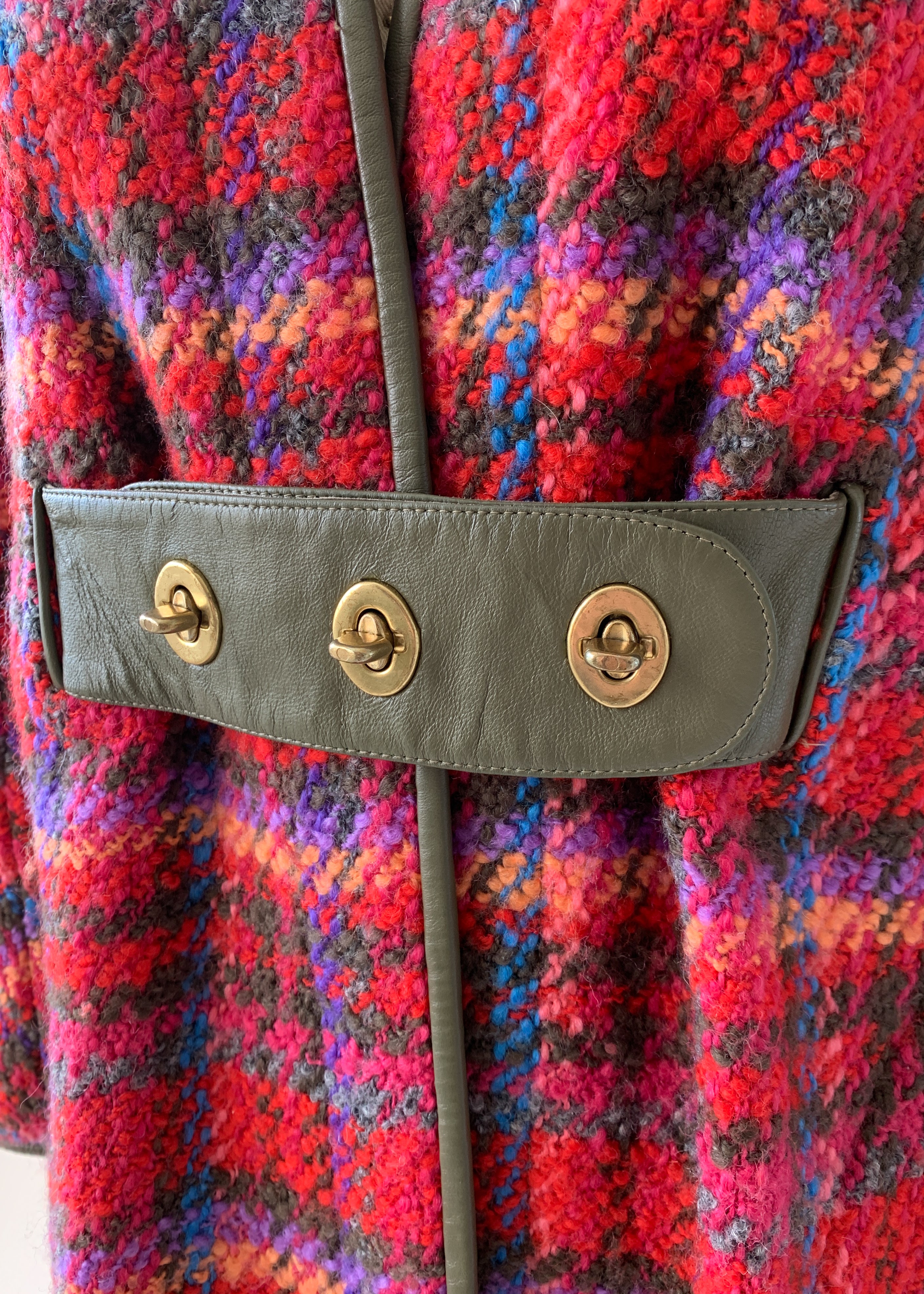 Vintage 1960s Bonnie Cashin Plaid Coat and Scarf