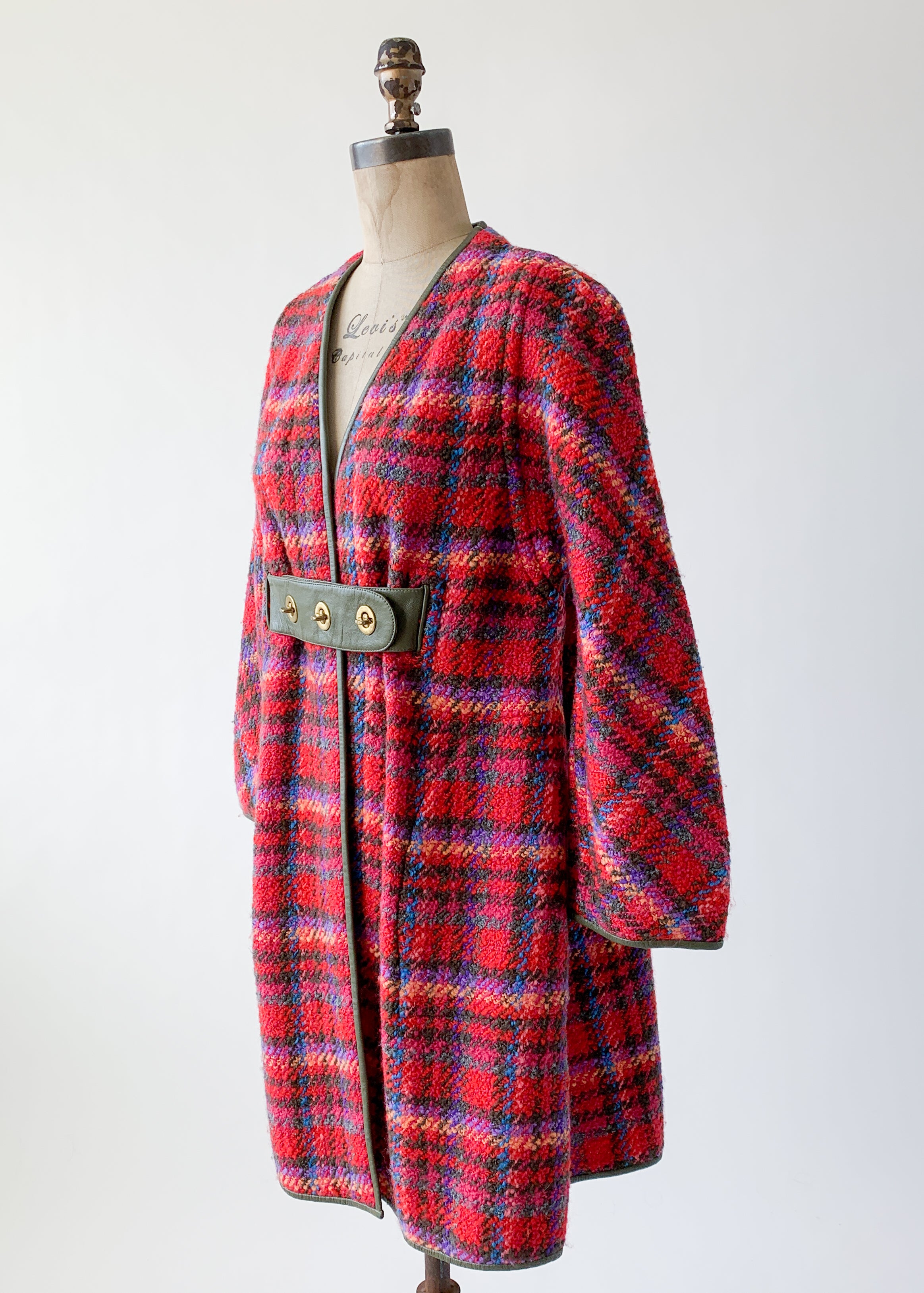 Vintage 1960s Bonnie Cashin Plaid Coat and Scarf