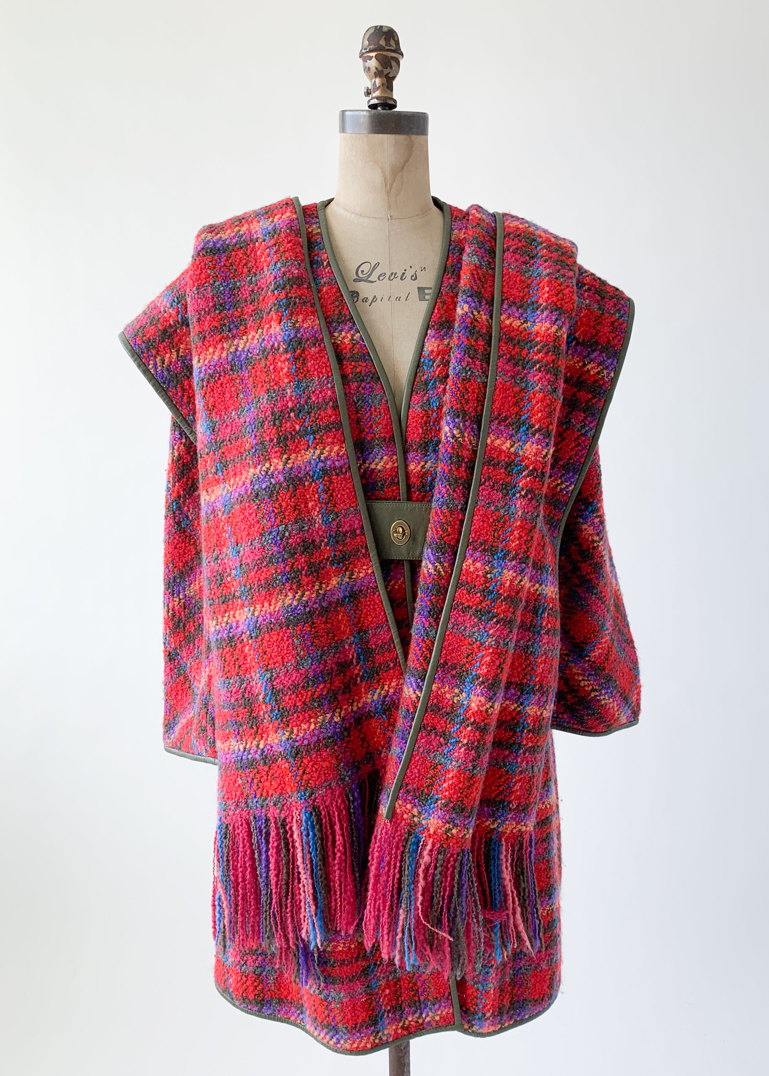 Vintage 1960s Bonnie Cashin Plaid Coat and Scarf
