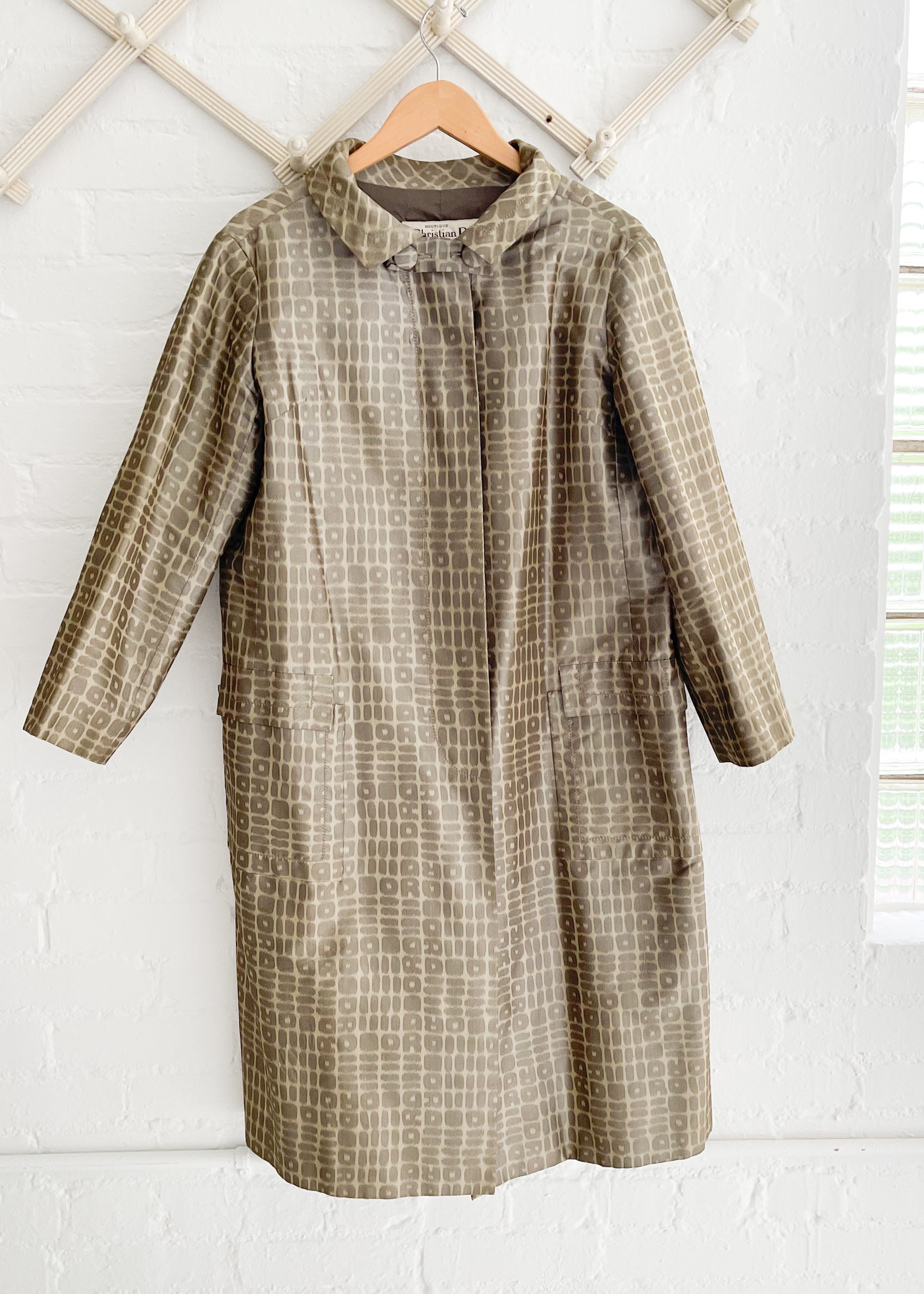 Vintage 1960s Dior Silk Logo Coat