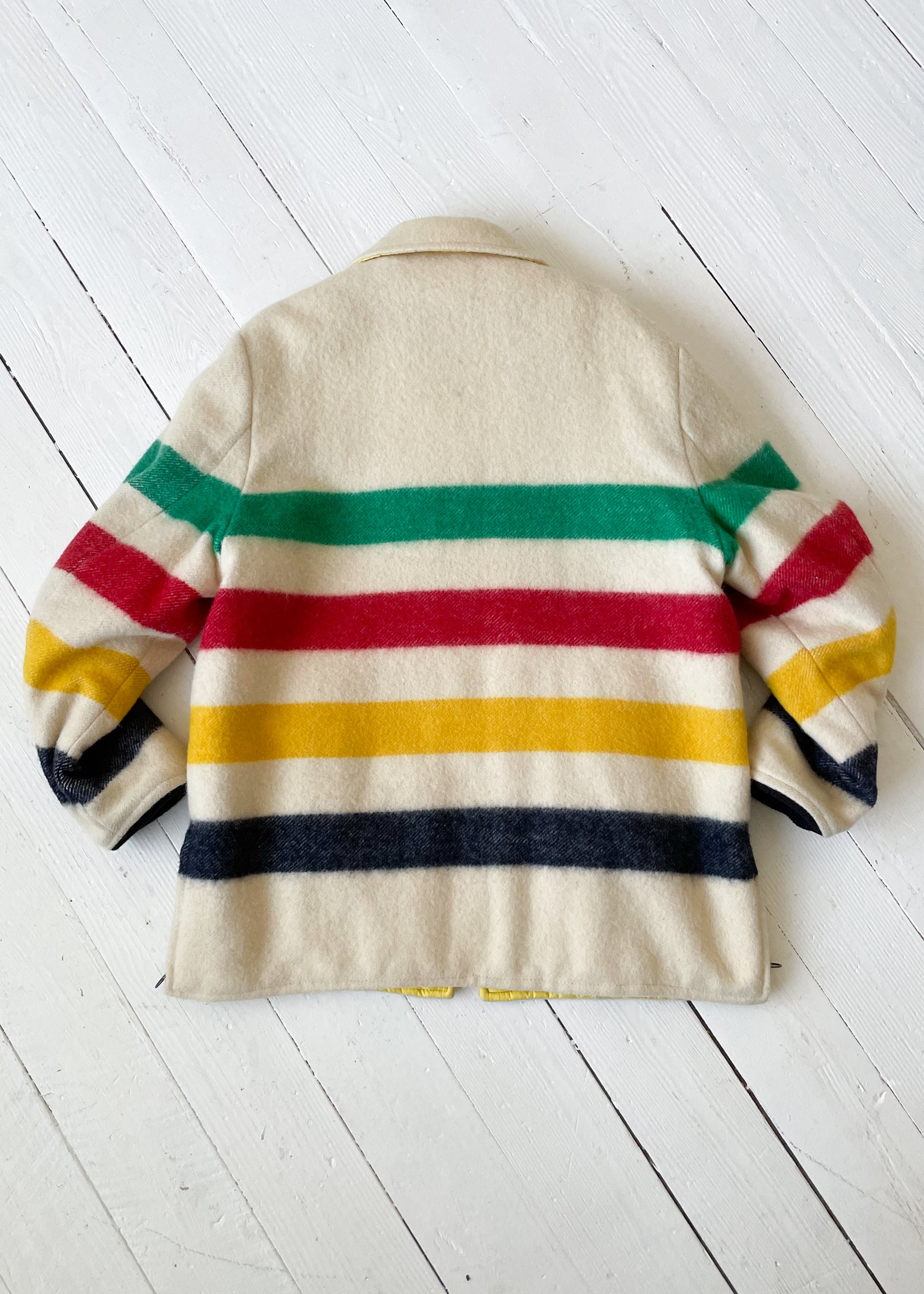 Vintage 1960s Wool Stripe Blanket Coat