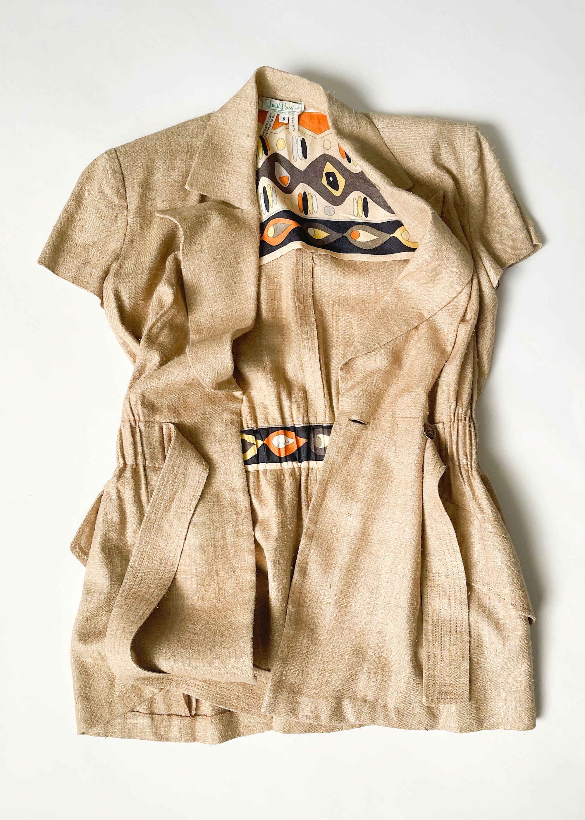 Vintage 1960s Pucci Raw Silk Pant Suit