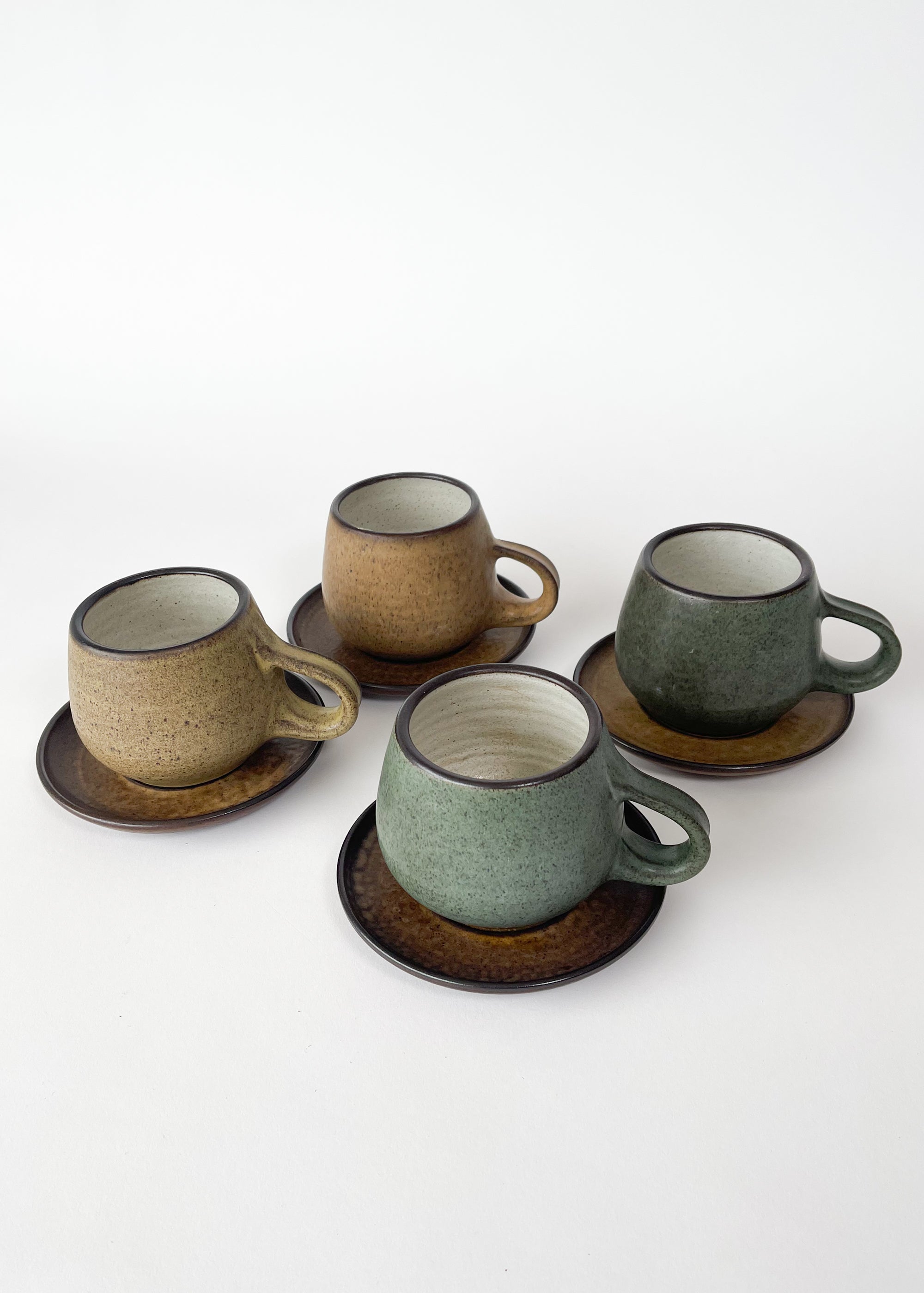 Vintage MCM Zaalberg Studio Pottery Mug Set