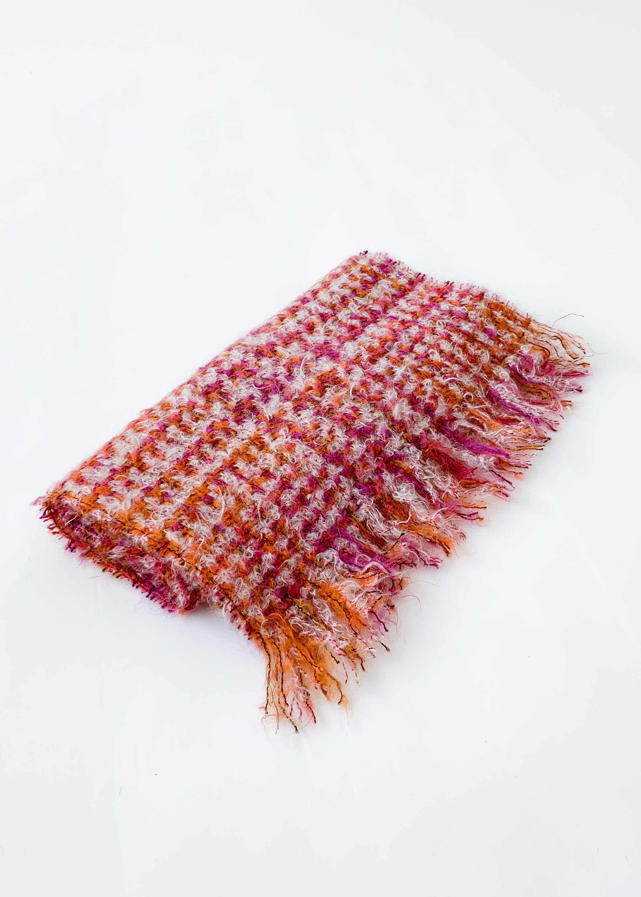Vintage 1960s Plaid Mohair Shawl