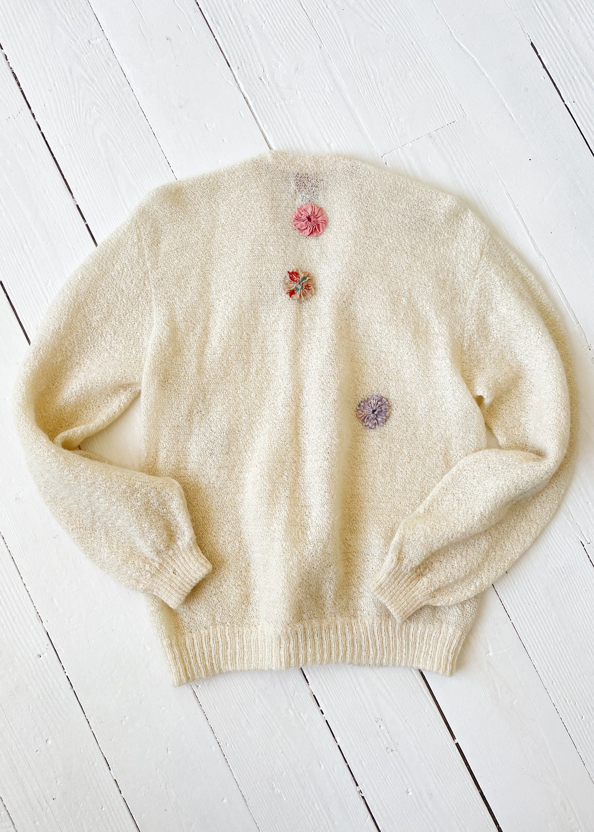 Vintage Patched Boyfriend Wool Cardigan