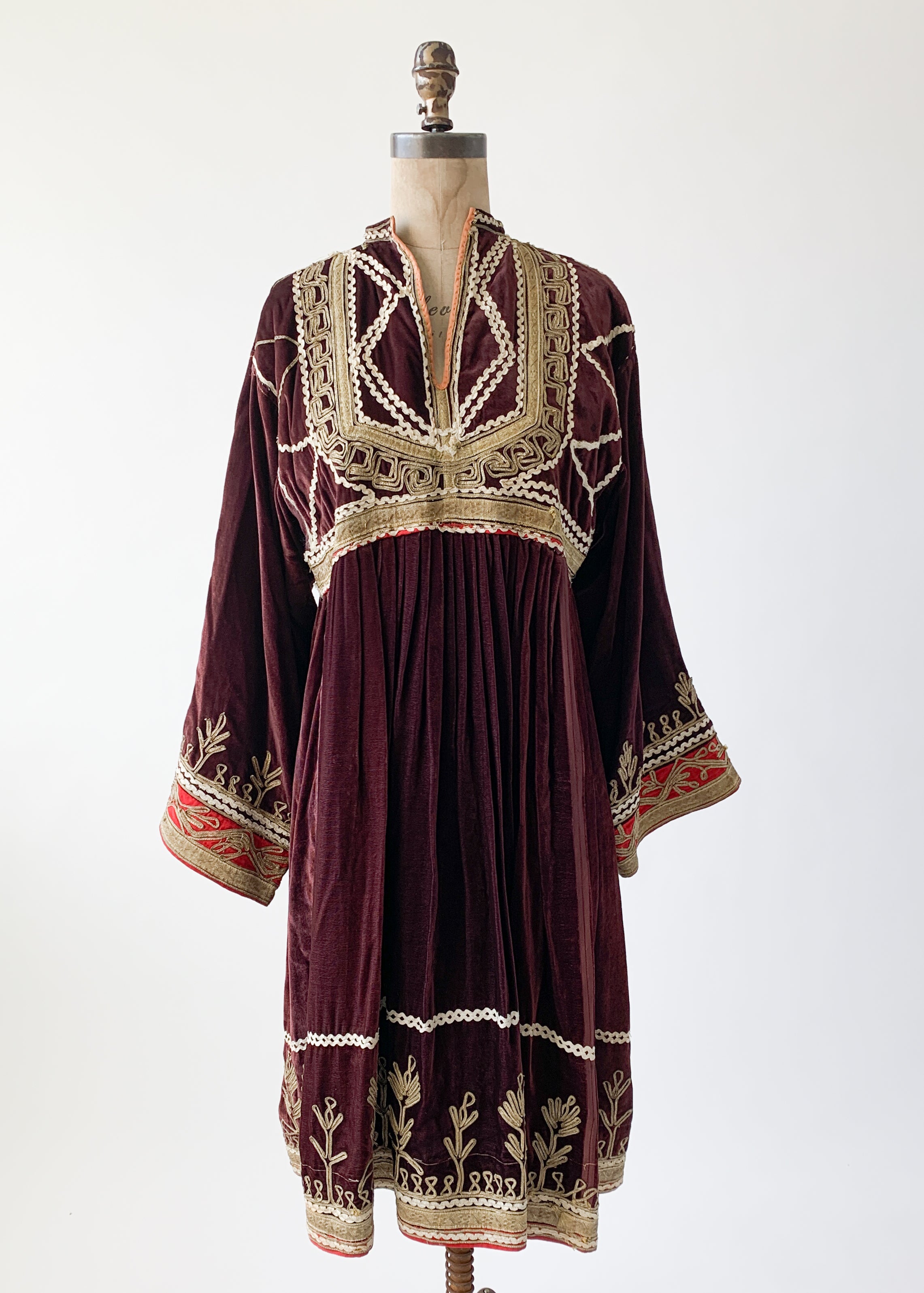 Vintage 1970s Afghani Velvet Dress