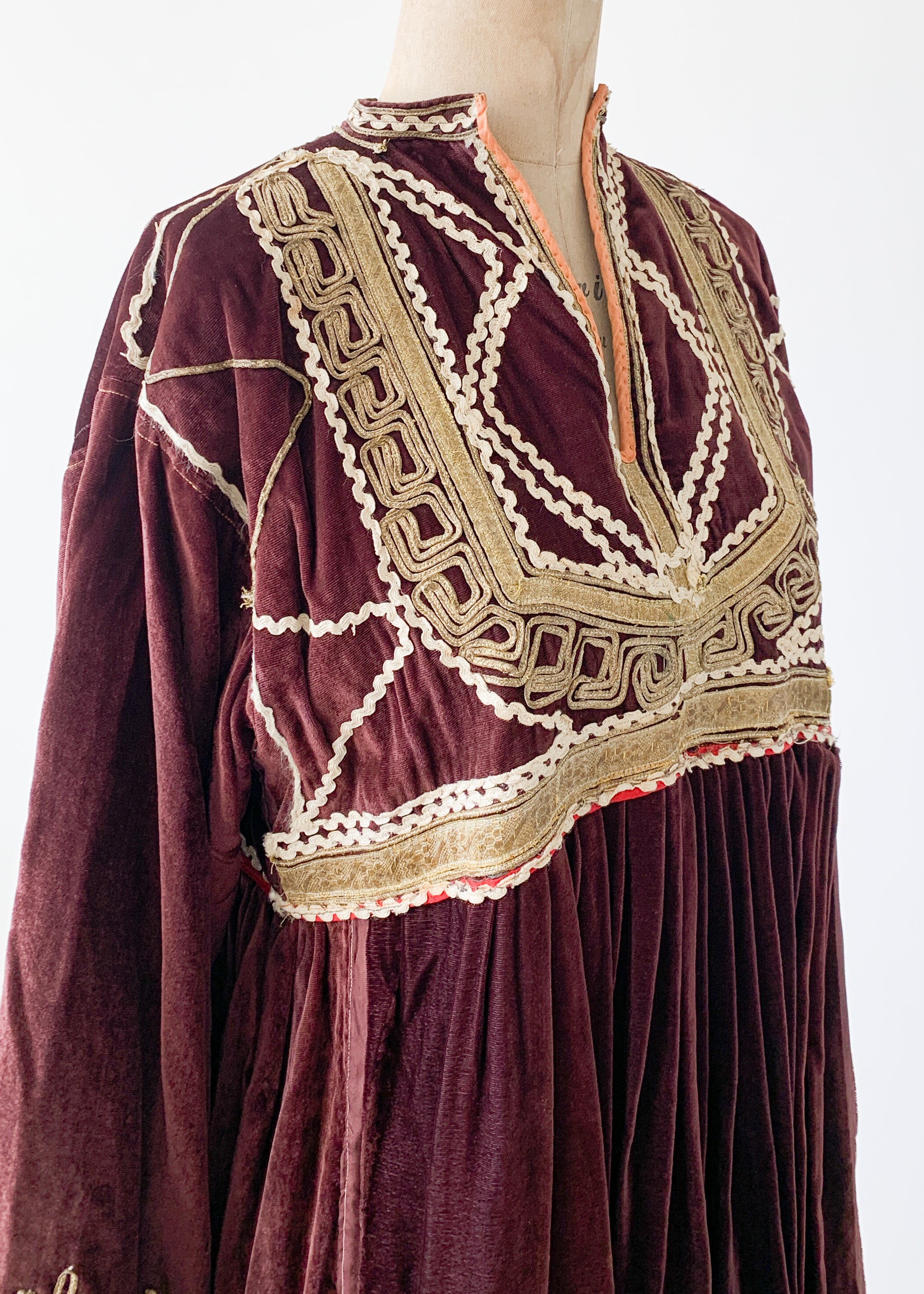 Vintage 1970s Afghani Velvet Dress