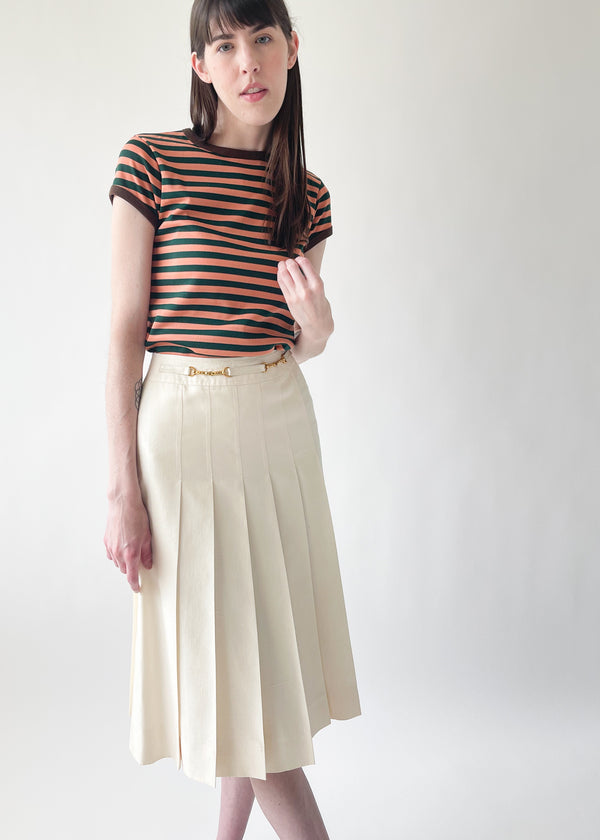 100%新品お得Rare Vintage Celine Linen Skirt スカート