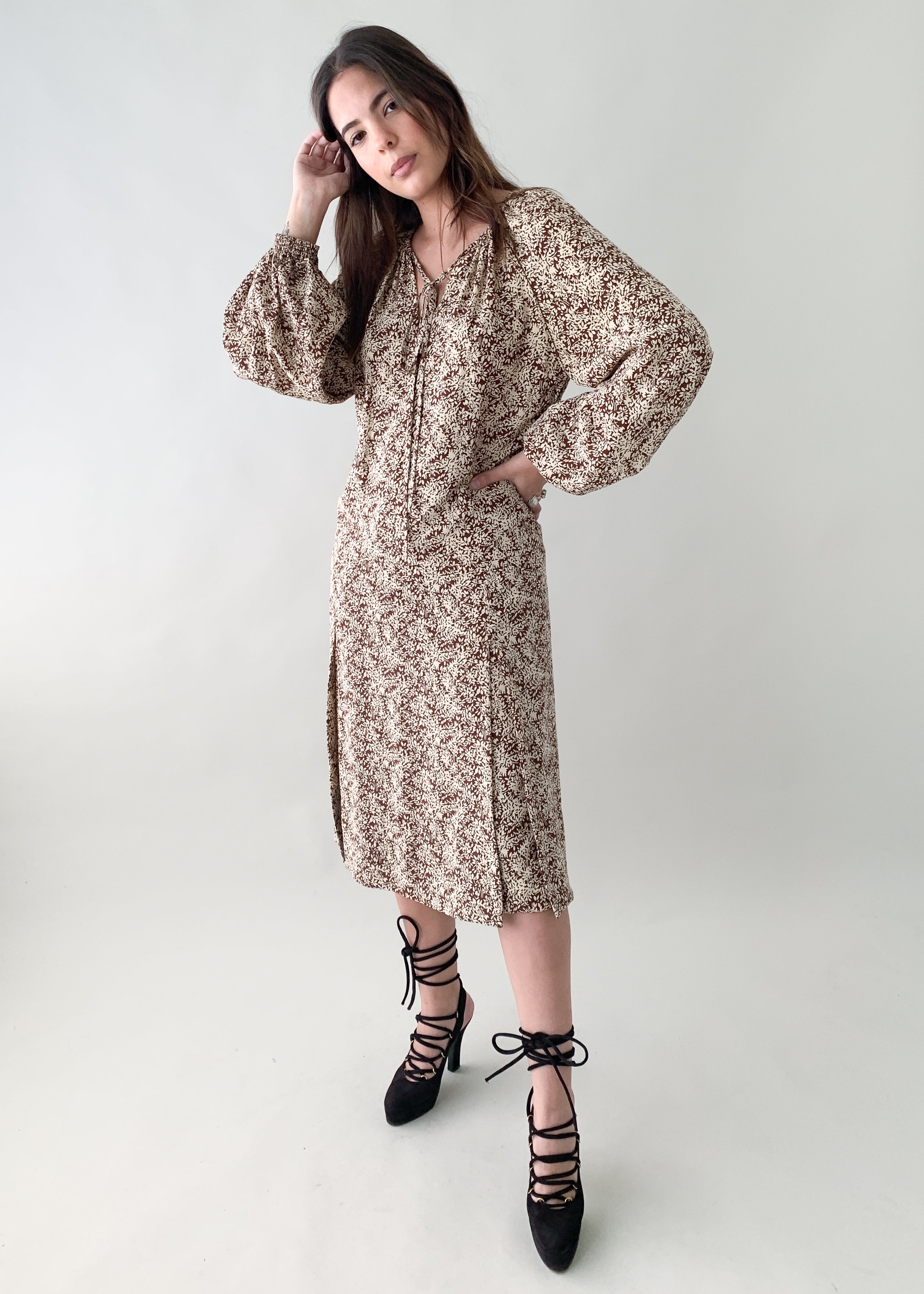Vintage 1970s Galanos Silk Dress