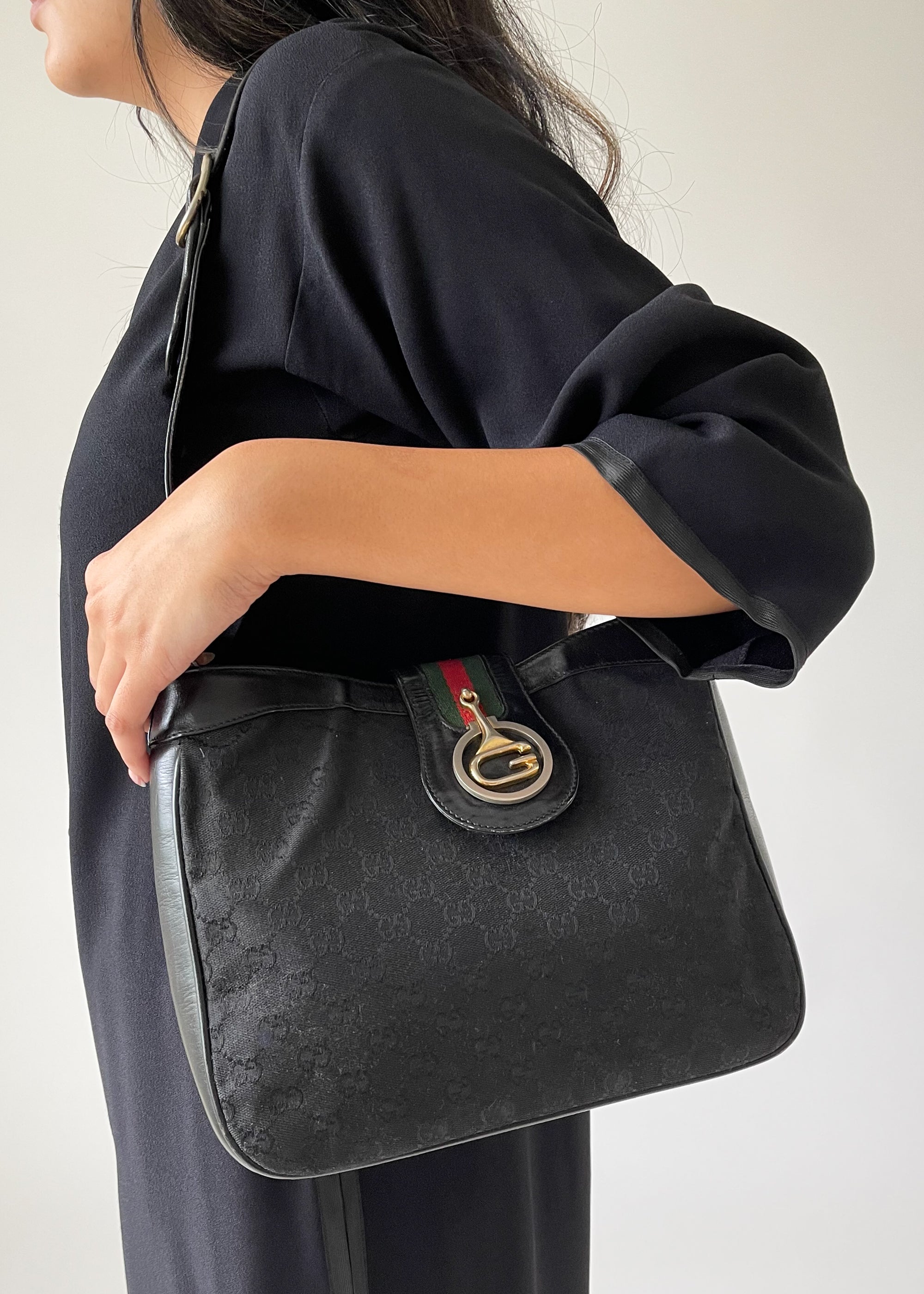 Vintage 1970s Gucci Canvas Logo Bag