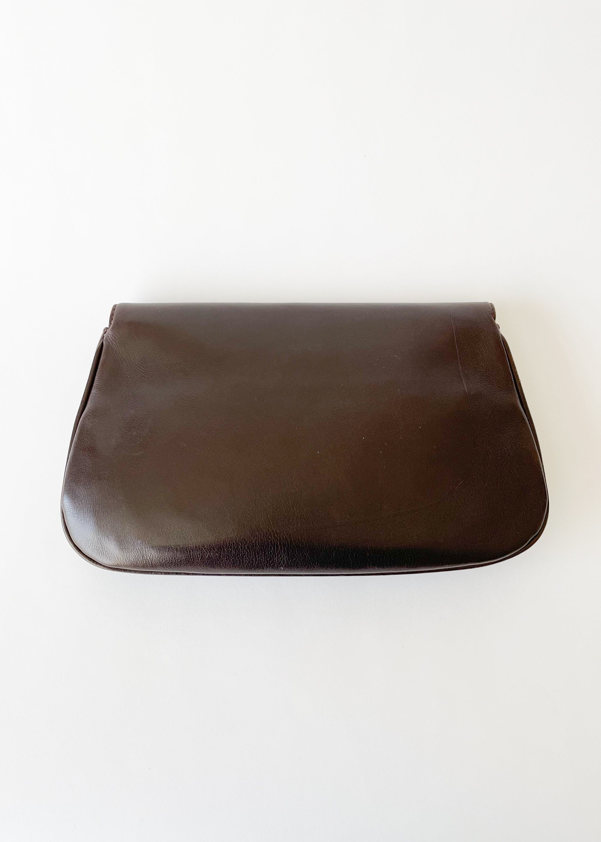 Vintage 1970s Gucci Leather Logo Clutch