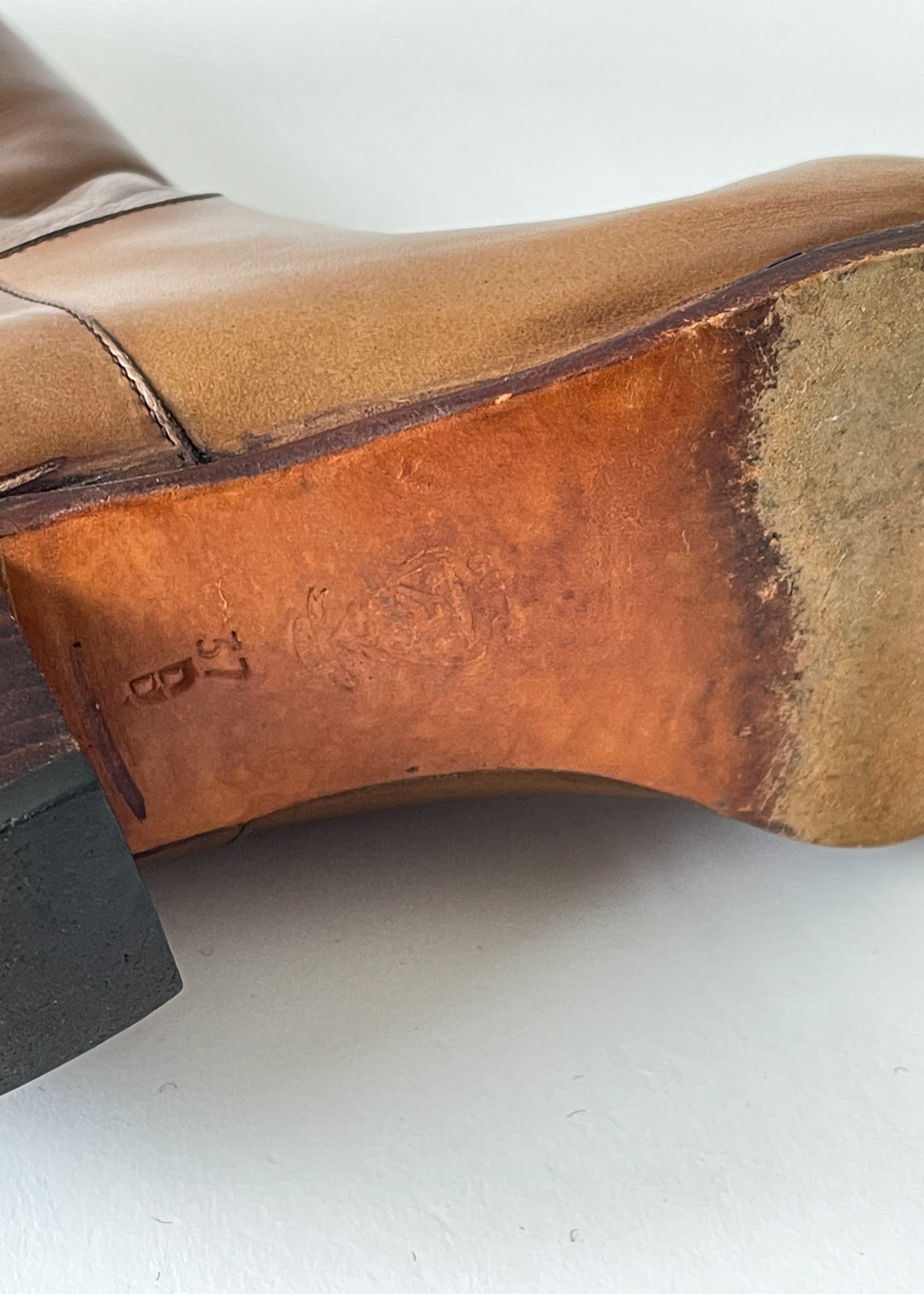 Vintage 1970s Gucci Logo Leather Cowboy Boots