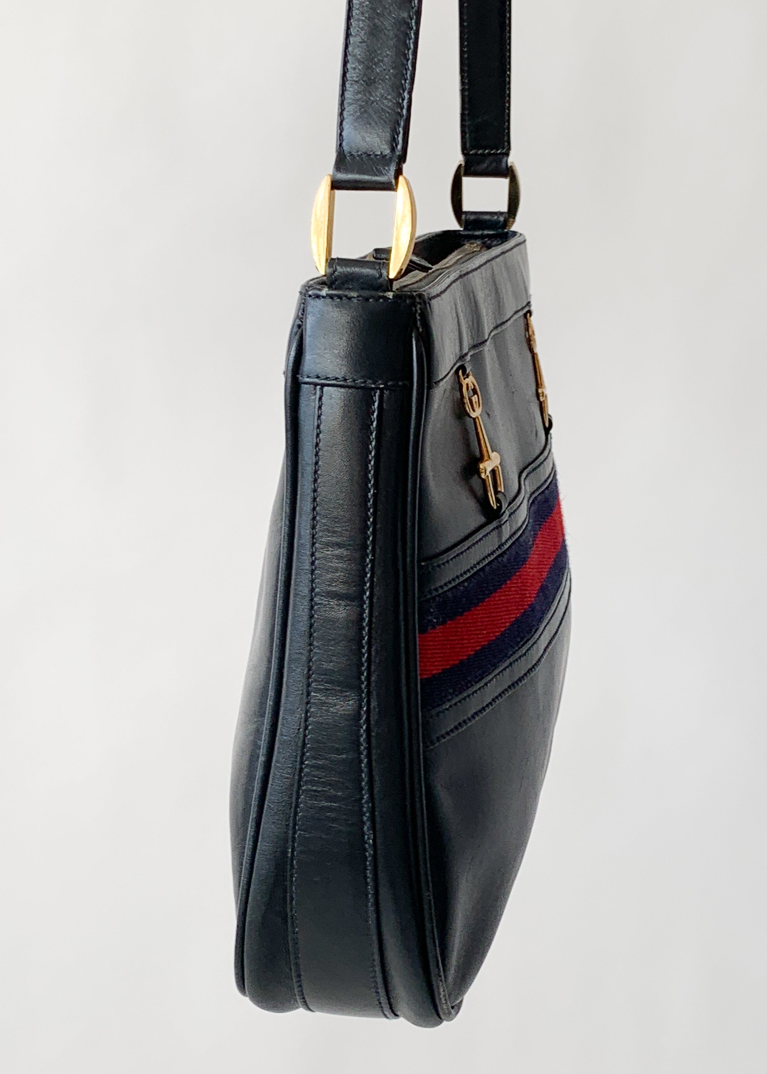 Vintage 1970s Navy Leather Purse
