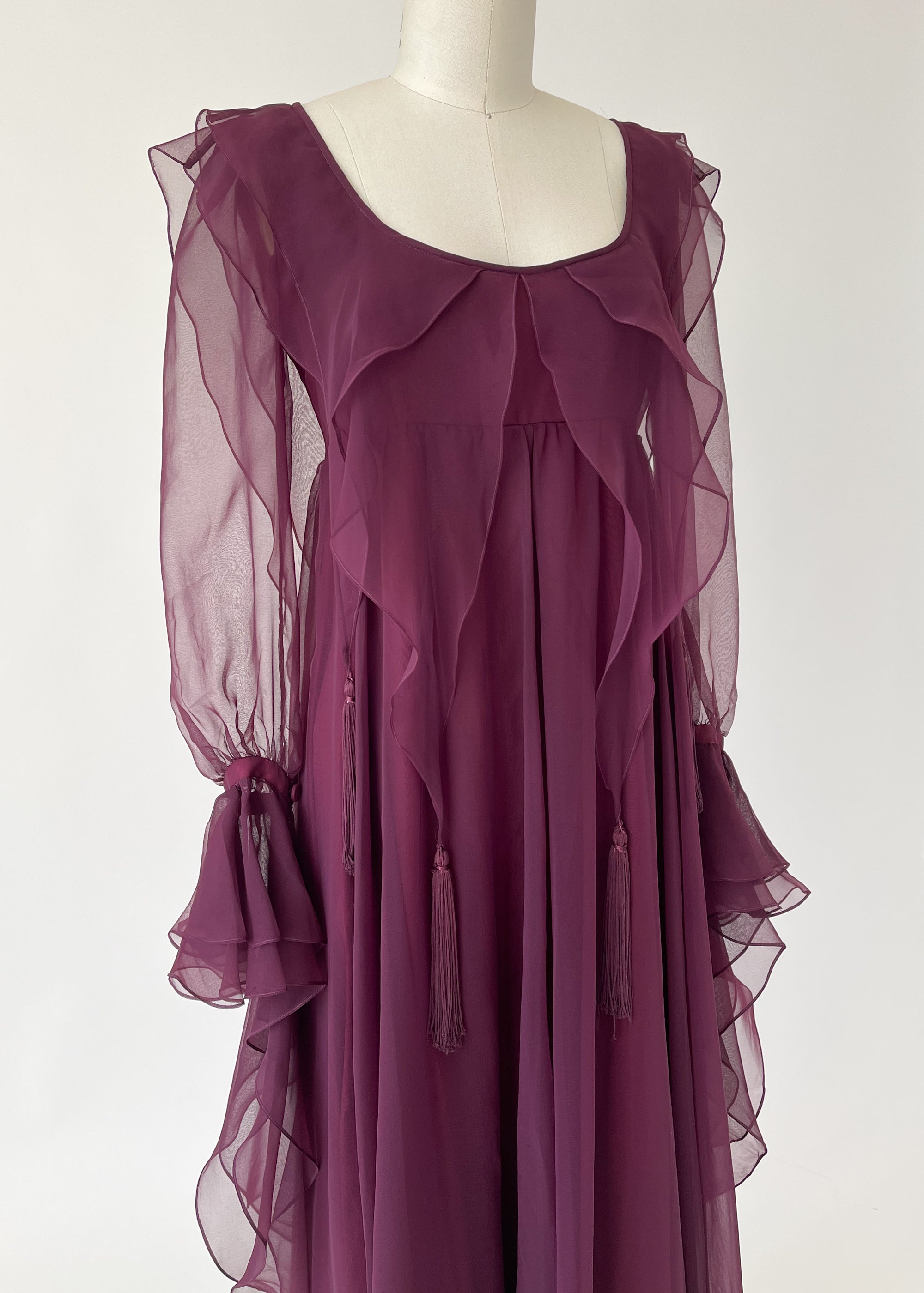 Vintage 1970s Jean Varon Chiffon Dream Dress