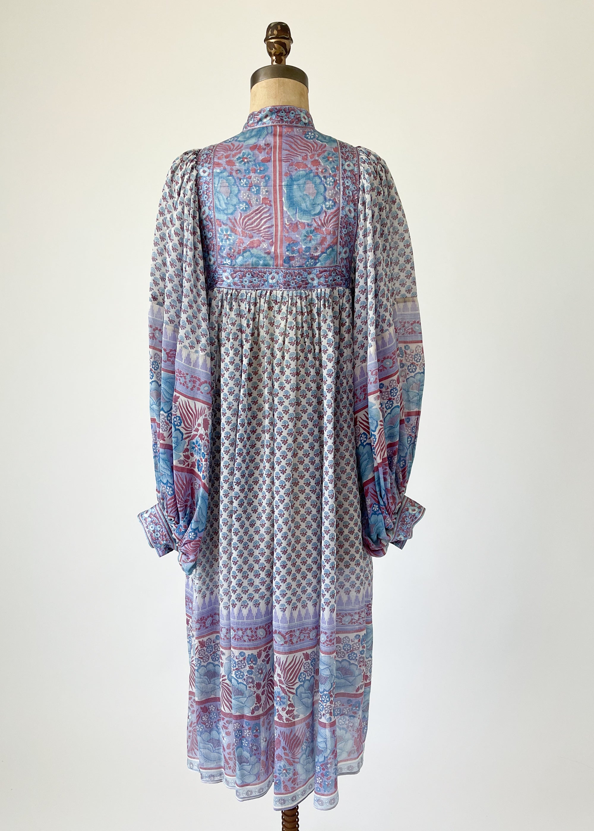 Vintage 1970s Judith Ann Indian Silk Dress