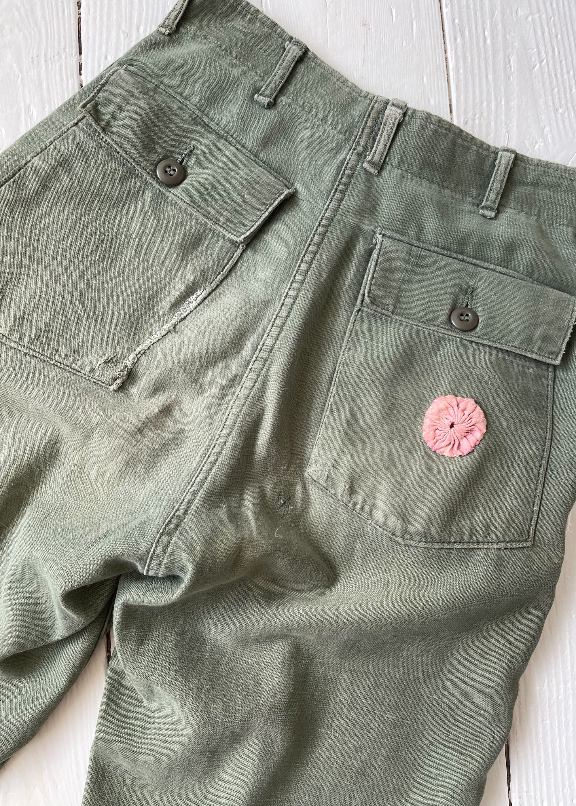 Vintage 1970s Patched Army OG-107 Pants