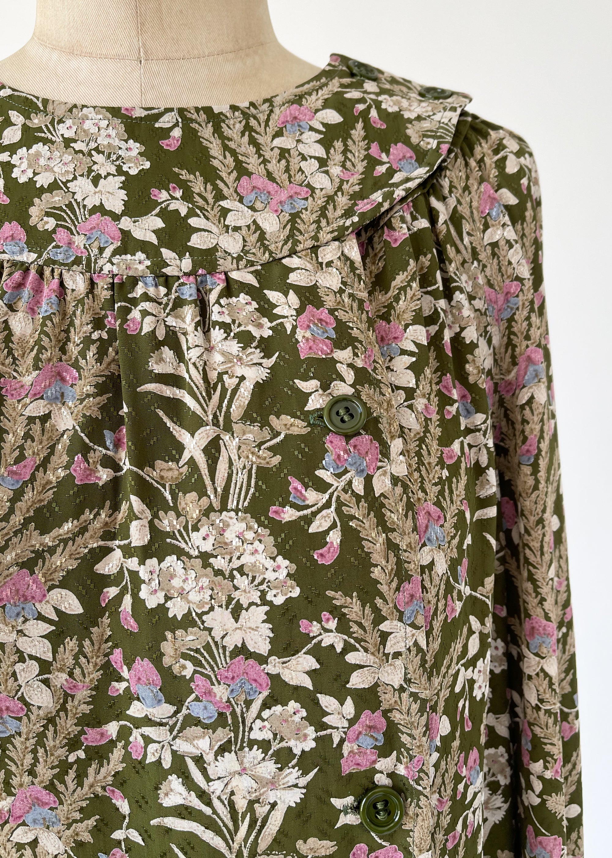 Vintage 1970s Oscar de la Renta Silk Maxi Dress