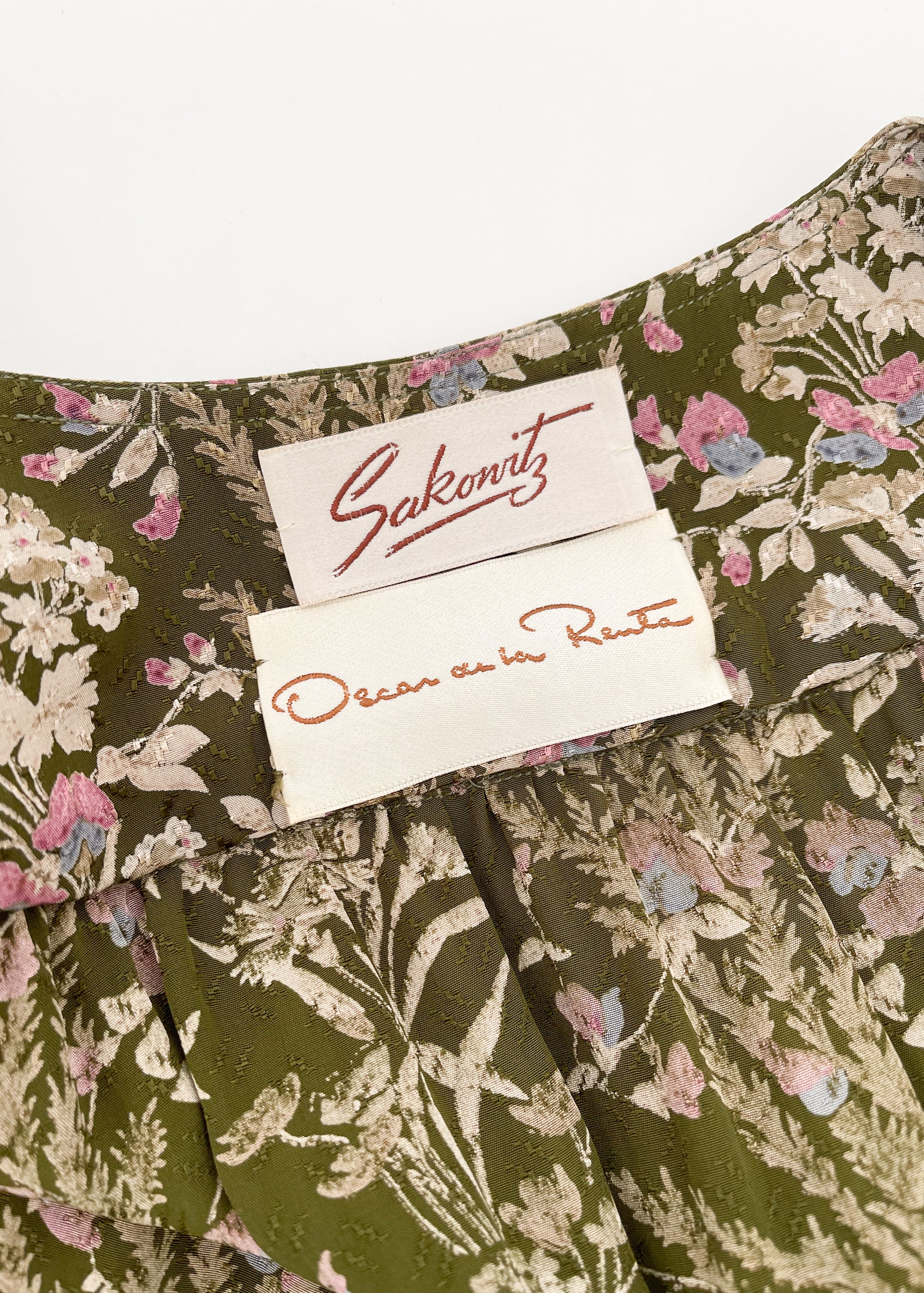 Vintage 1970s Oscar de la Renta Silk Maxi Dress