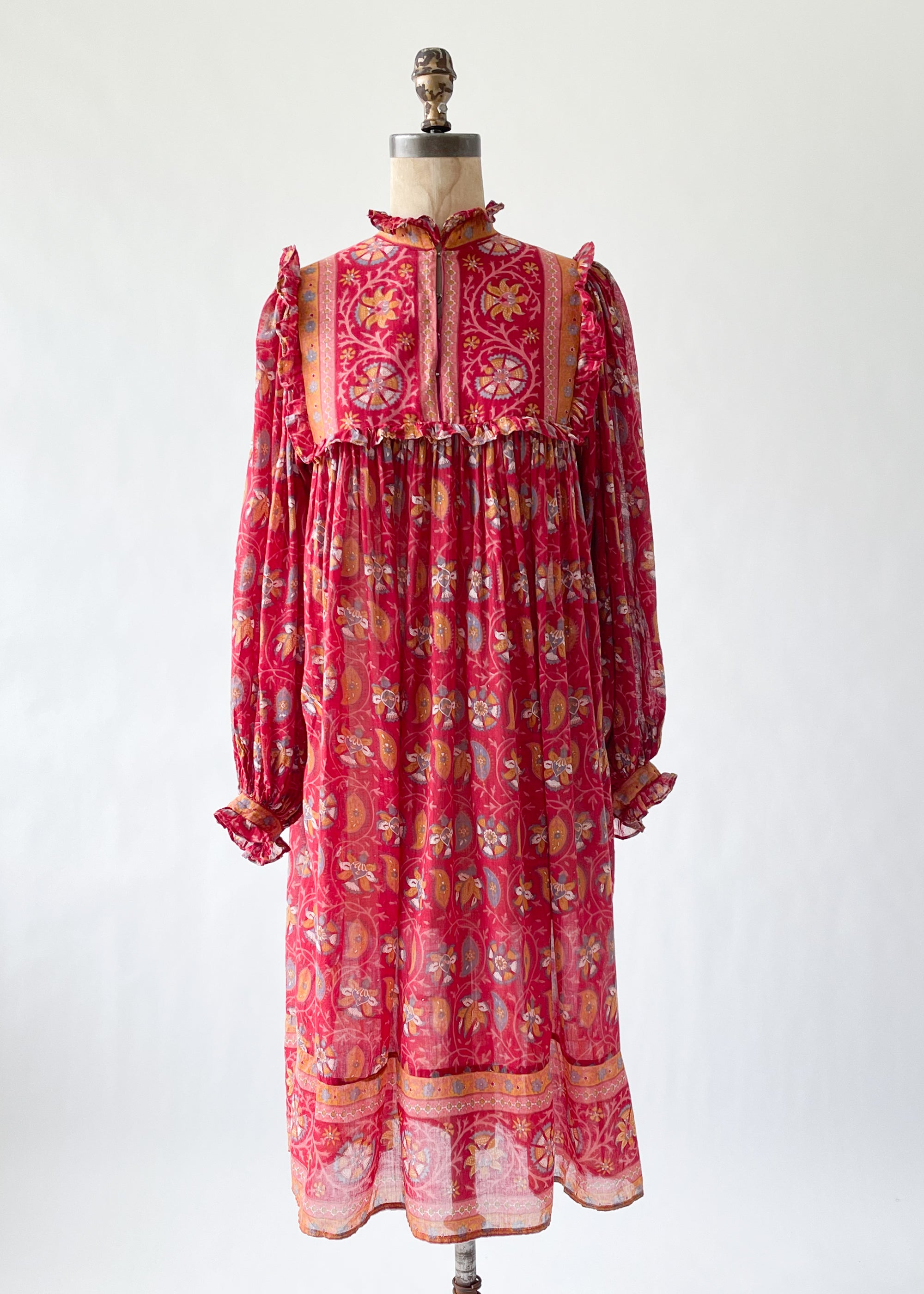 Vintage 1970s Ritu Kumar for Judith Ann Indian Cotton Dress