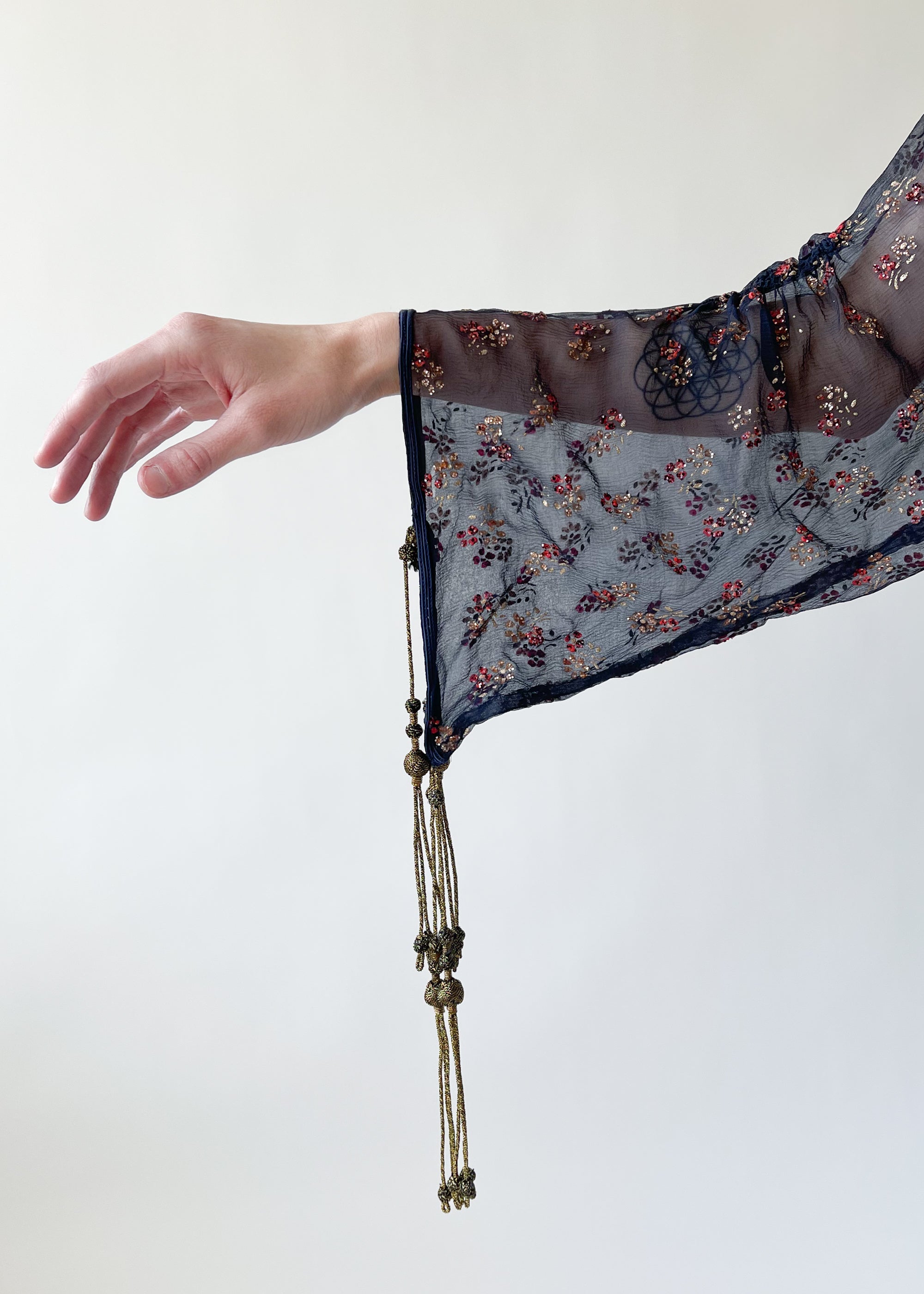 Vintage 1970s Thea Porter Silk Caftan Dress