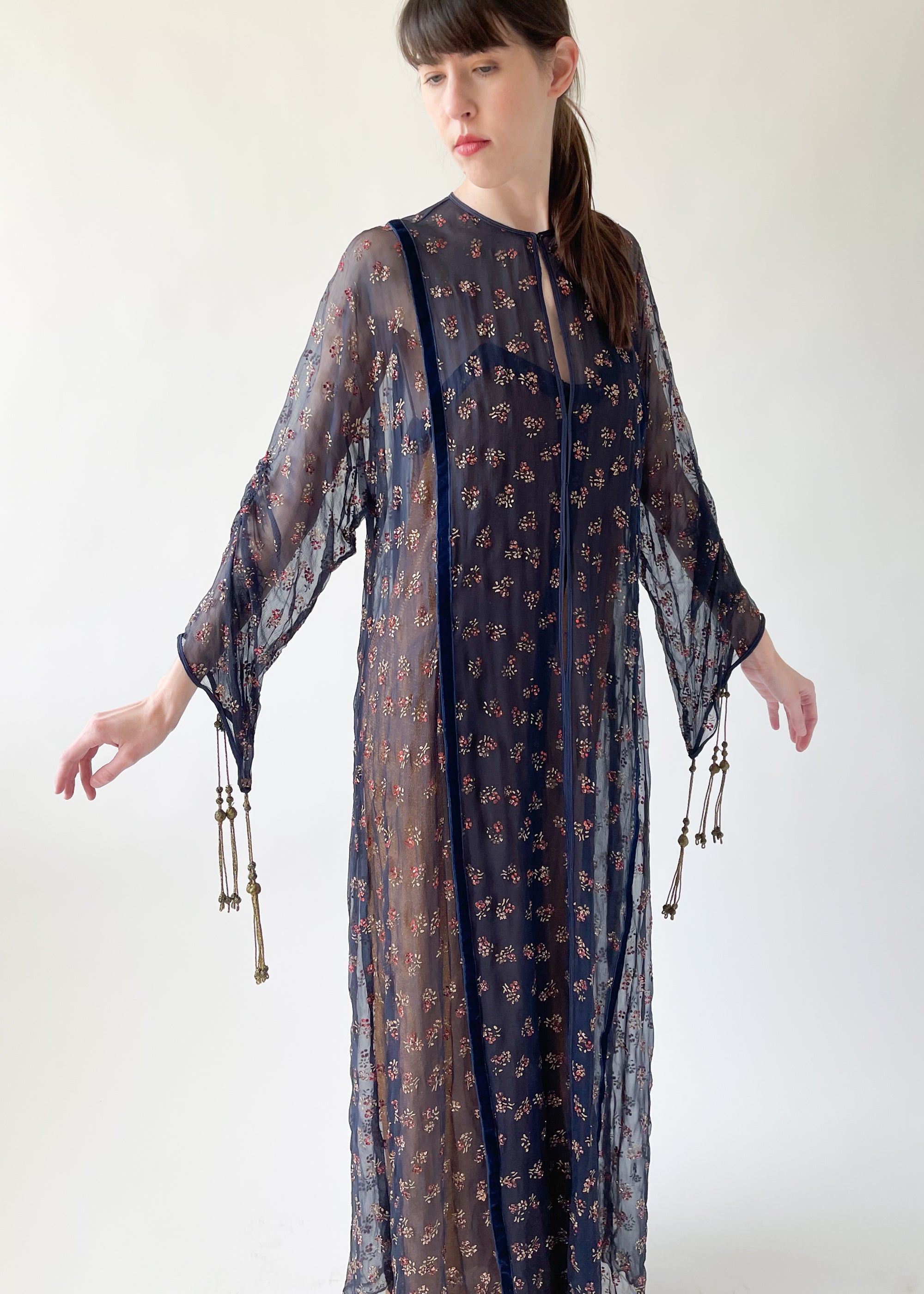 Vintage 1970s Thea Porter Silk Caftan Dress