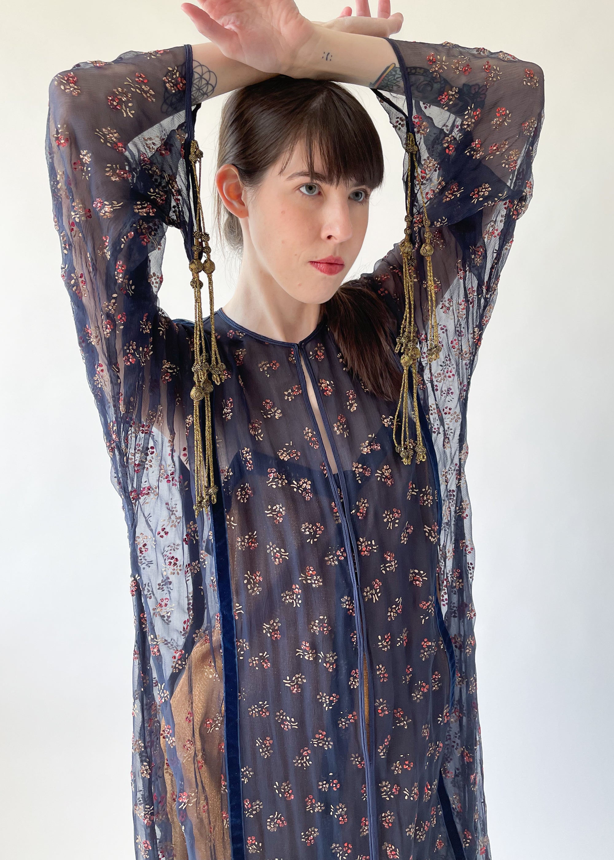 Vintage 1970s Thea Porter Silk Caftan Dress