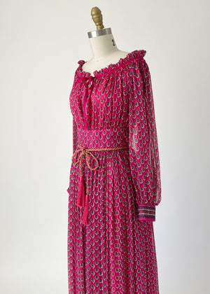 Vintage 1970s Ungaro Silk Maxi Dress