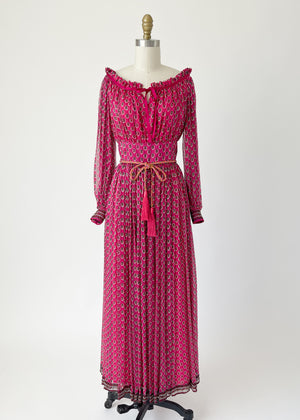 Vintage 1970s Ungaro Silk Maxi Dress