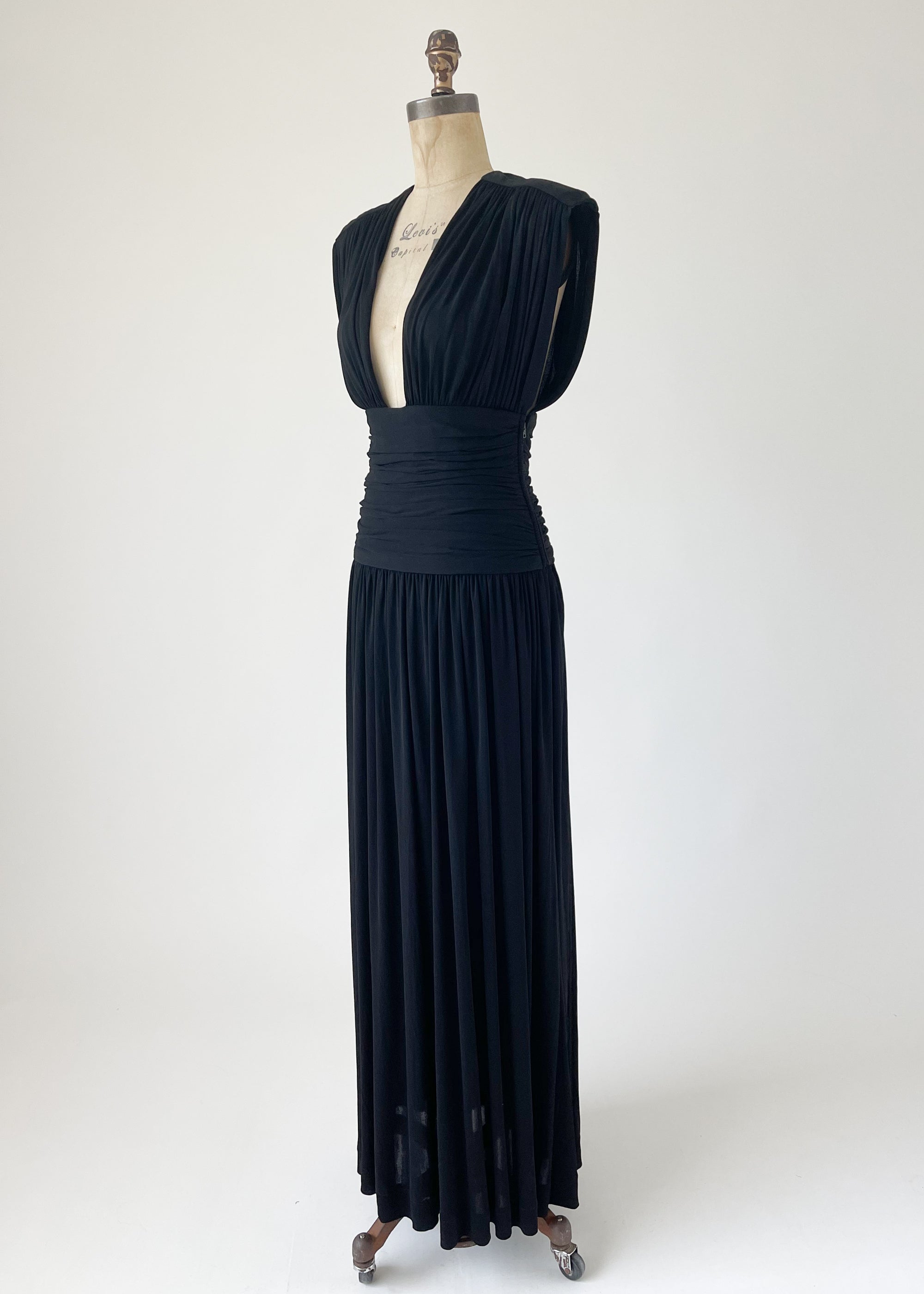 Vintage 1986 Yves Saint Laurent Black Evening Dress