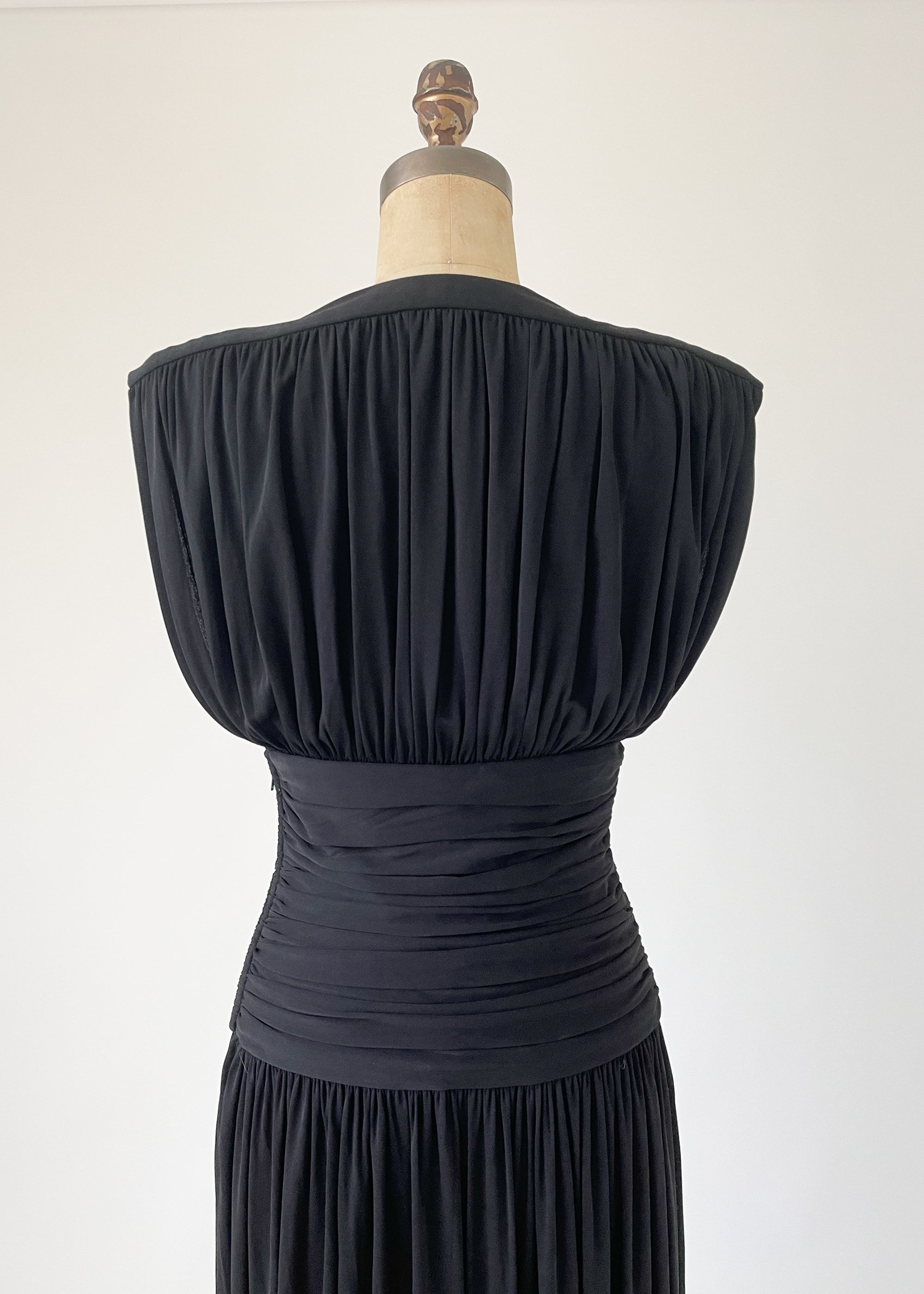 Vintage 1986 Yves Saint Laurent Black Evening Dress