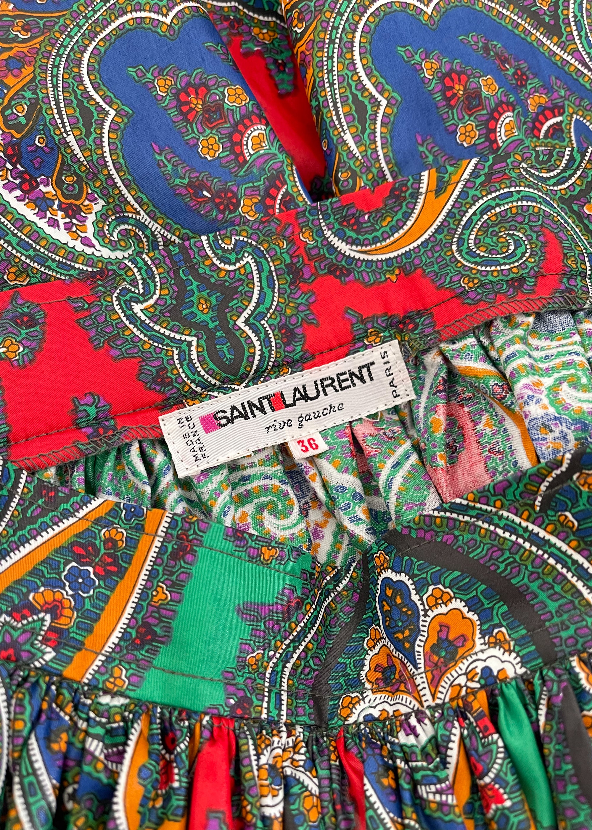 Vintage 1970s YSL Paisley Cotton Skirt