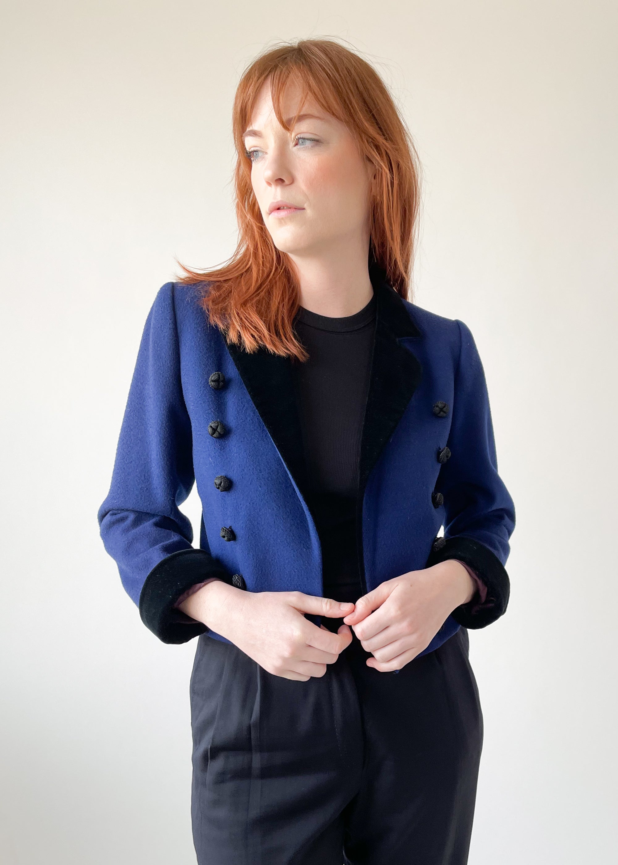 Vintage 1970s Yves Saint Laurent Wool Military Jacket