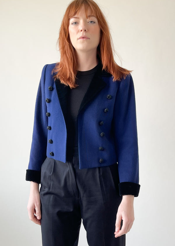 Vintage 1970s Yves Saint Laurent Wool Military Jacket