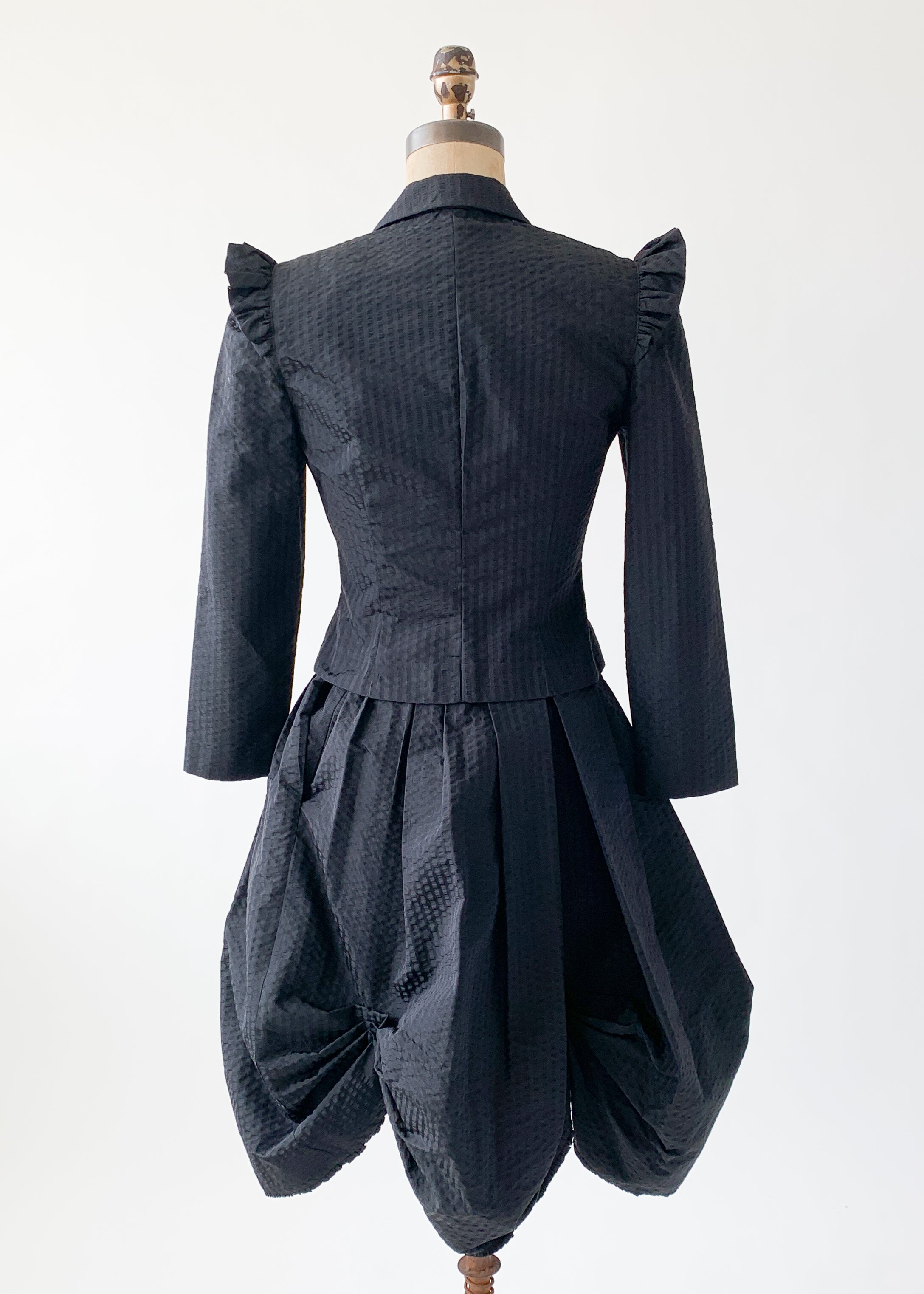 Vintage 1970s Black Taffeta Suit