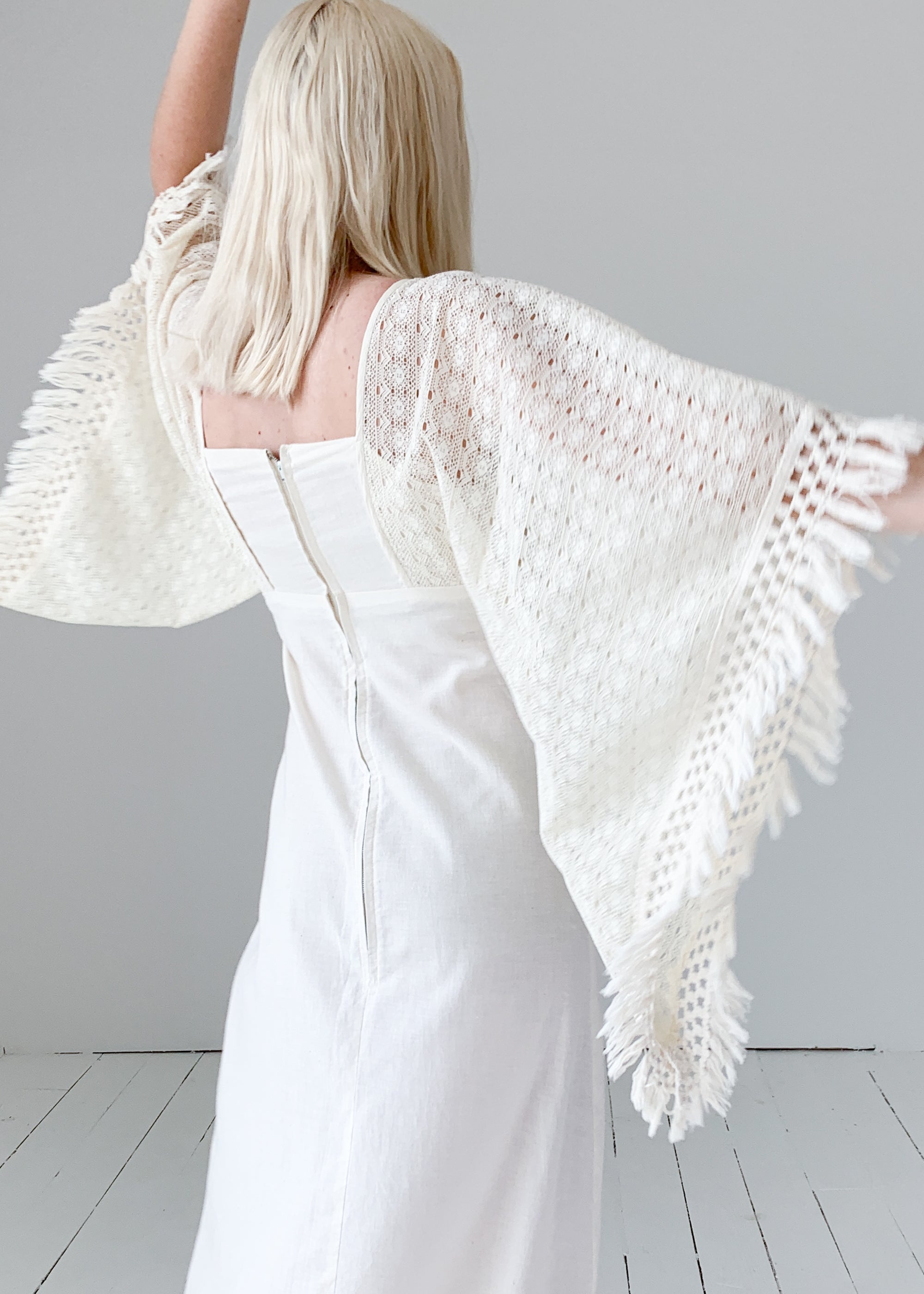 Vintage 1970s Angel Wing Sleeve Dress