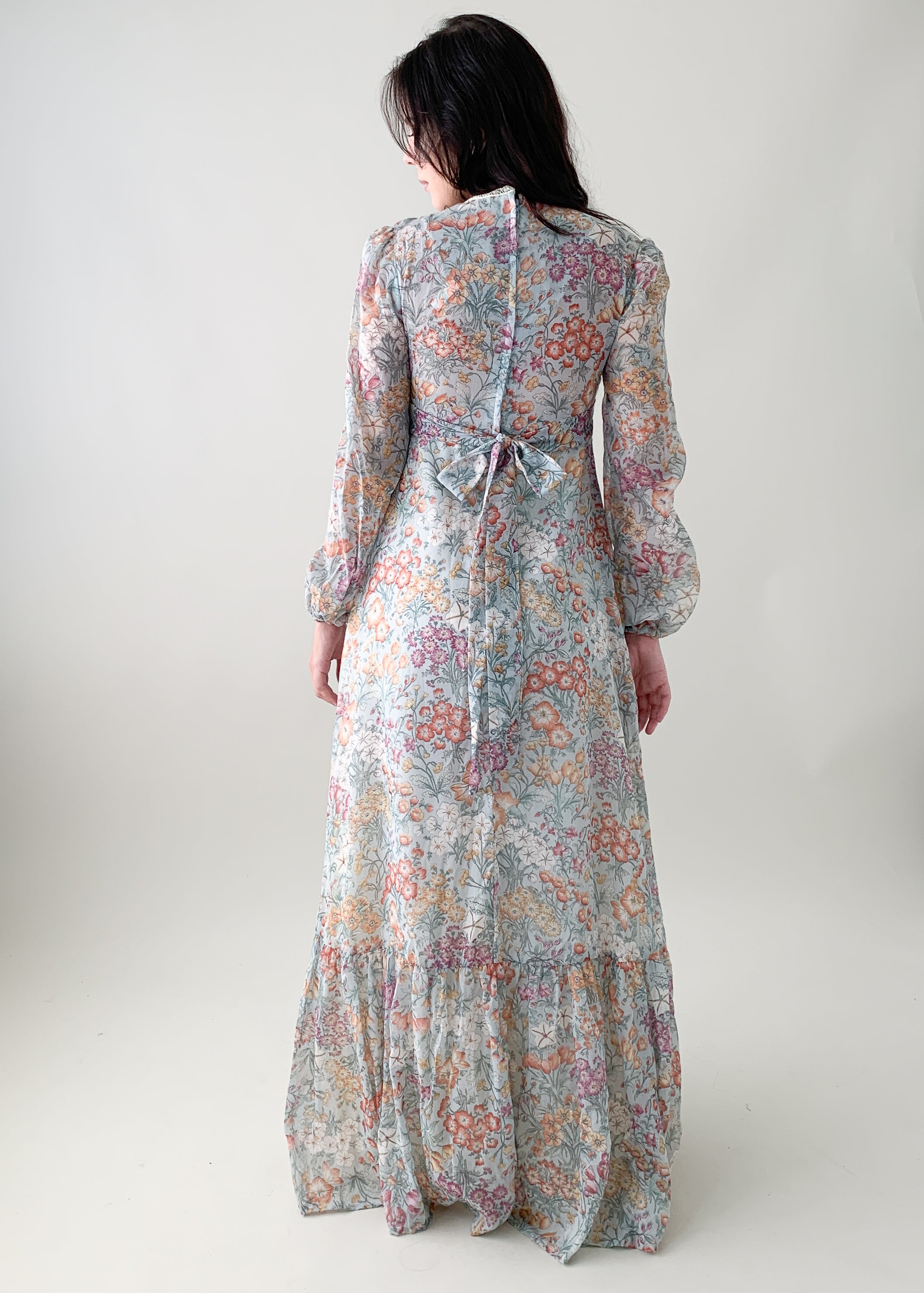 Vintage 1970s Floral Prairie Dress