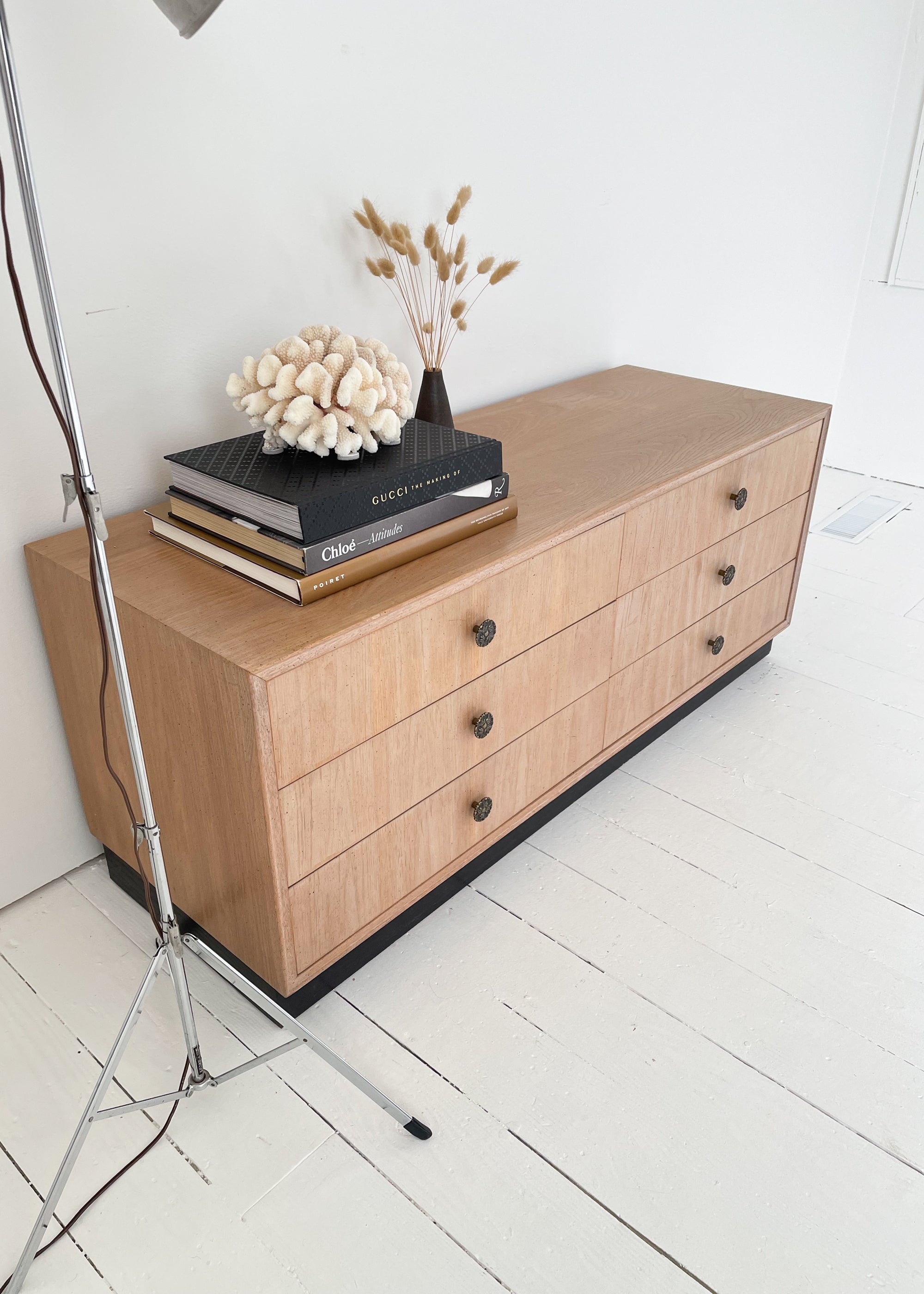 Vintage 1970s Six Drawer Low Dresser