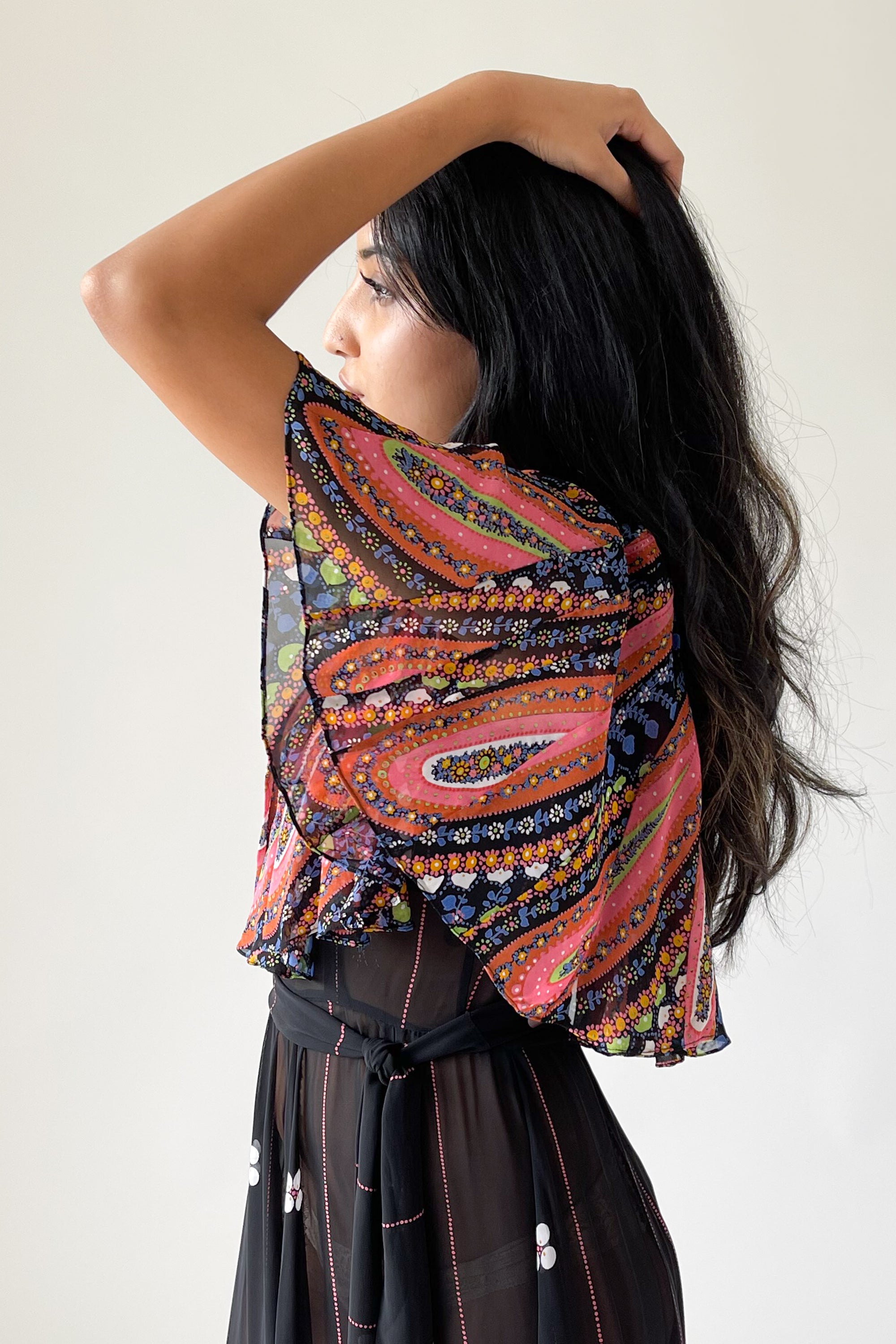 Vintage 1970s Valerie Porr Silk Wrap Dress